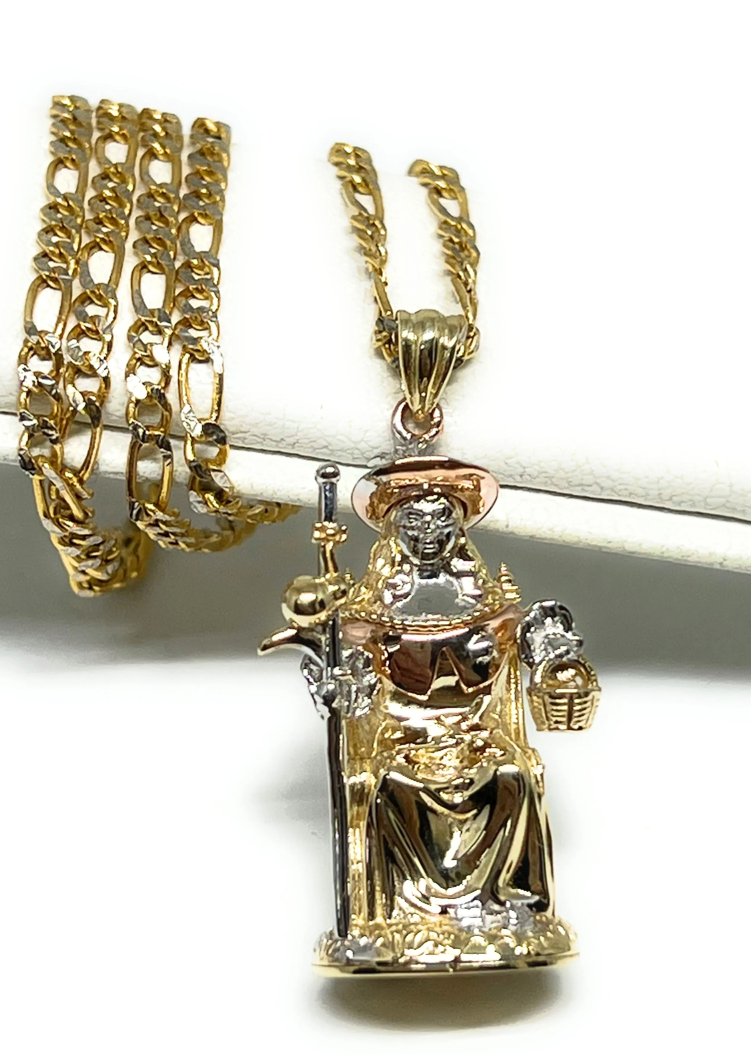 10k Solid Gold Santo Nio de Atocha (Jesus) 3D Pendant FULL 3D Statue (FC)