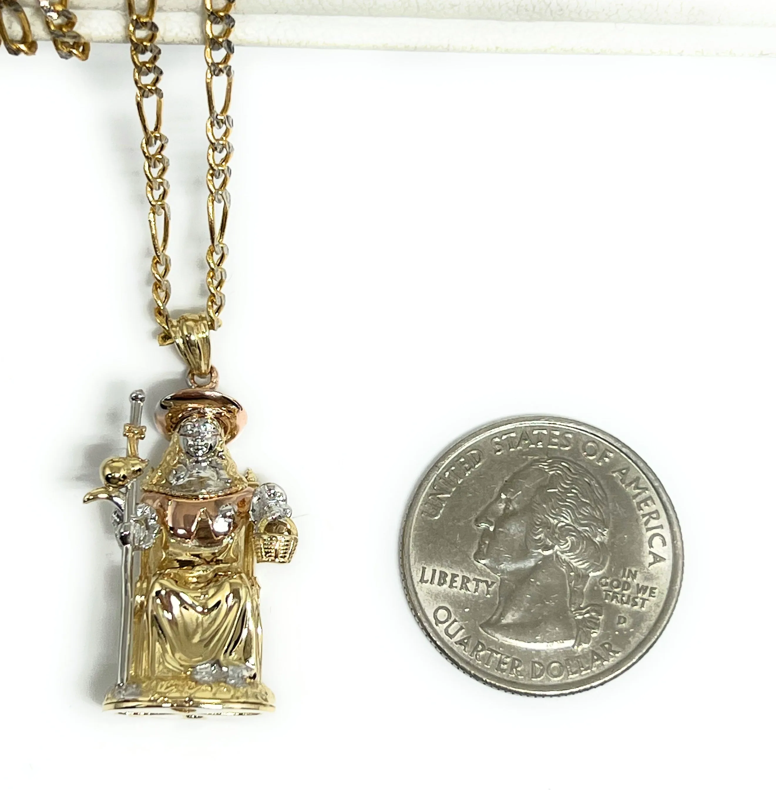 10k Solid Gold Santo Nio de Atocha (Jesus) 3D Pendant FULL 3D Statue (FC)