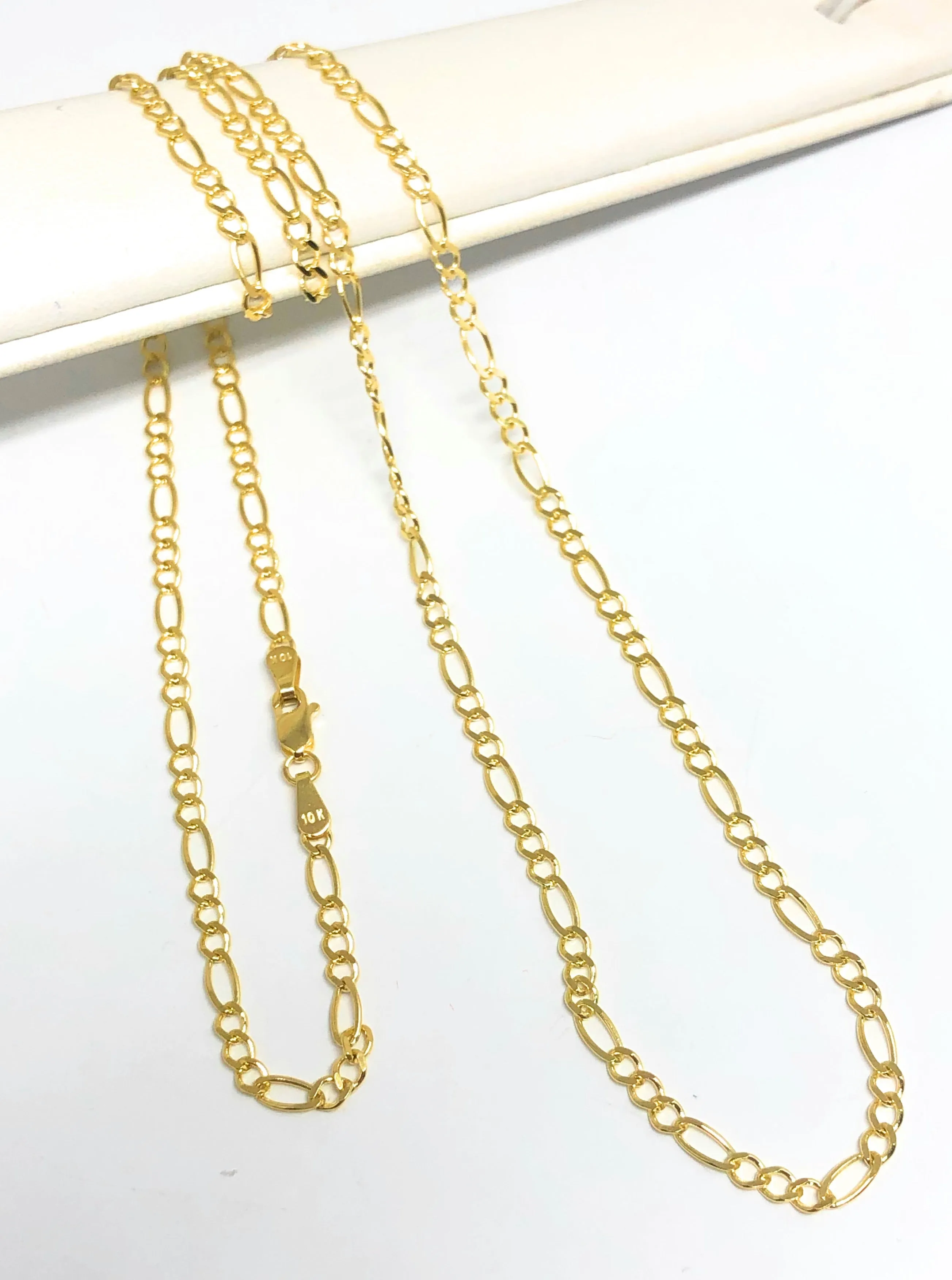 14k Solid Gold Figaro Chain 16-24 inches 2.5mm (FULL SOLID STYLE)