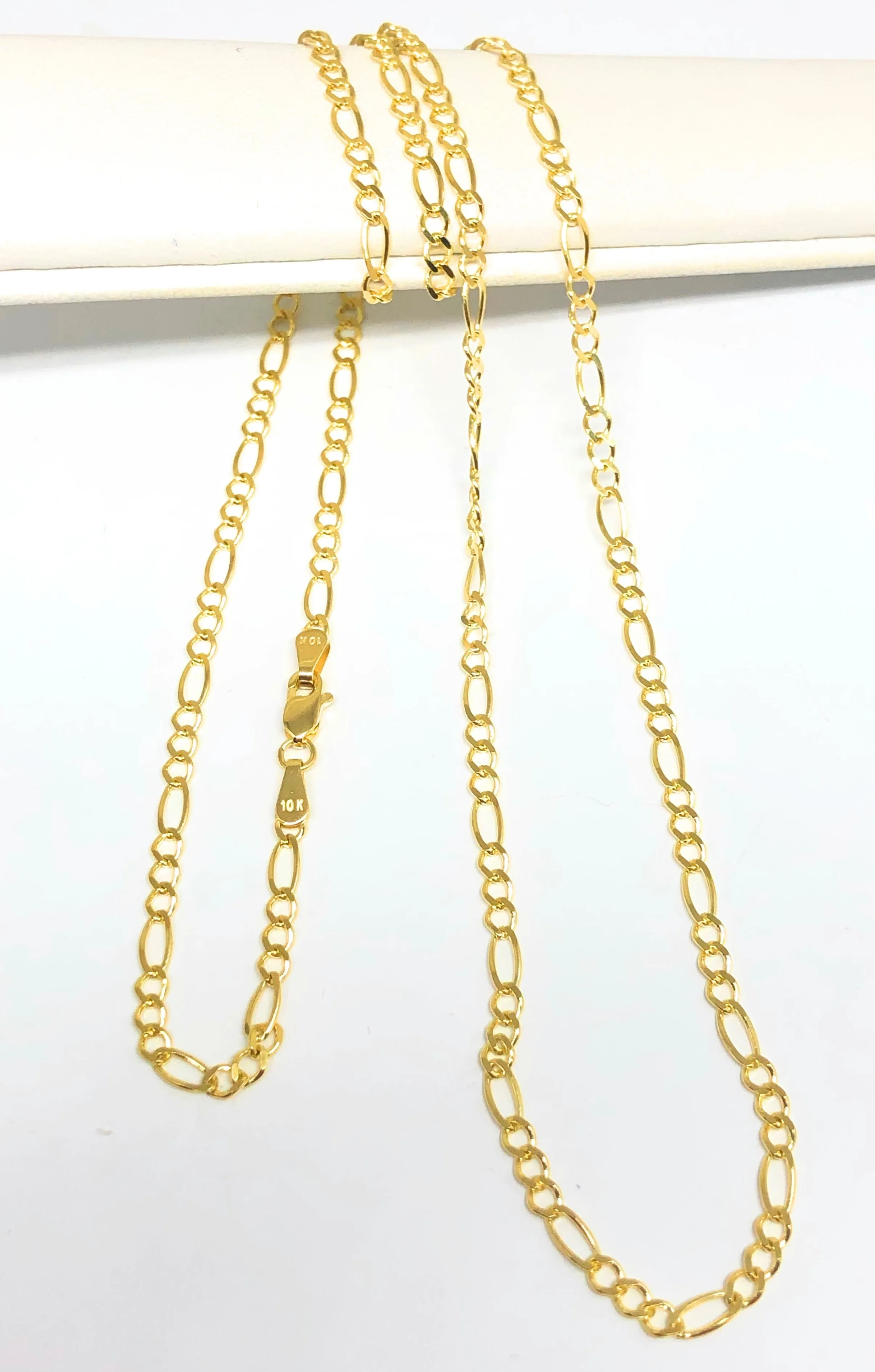 14k Solid Gold Figaro Chain 16-24 inches 2.5mm (FULL SOLID STYLE)