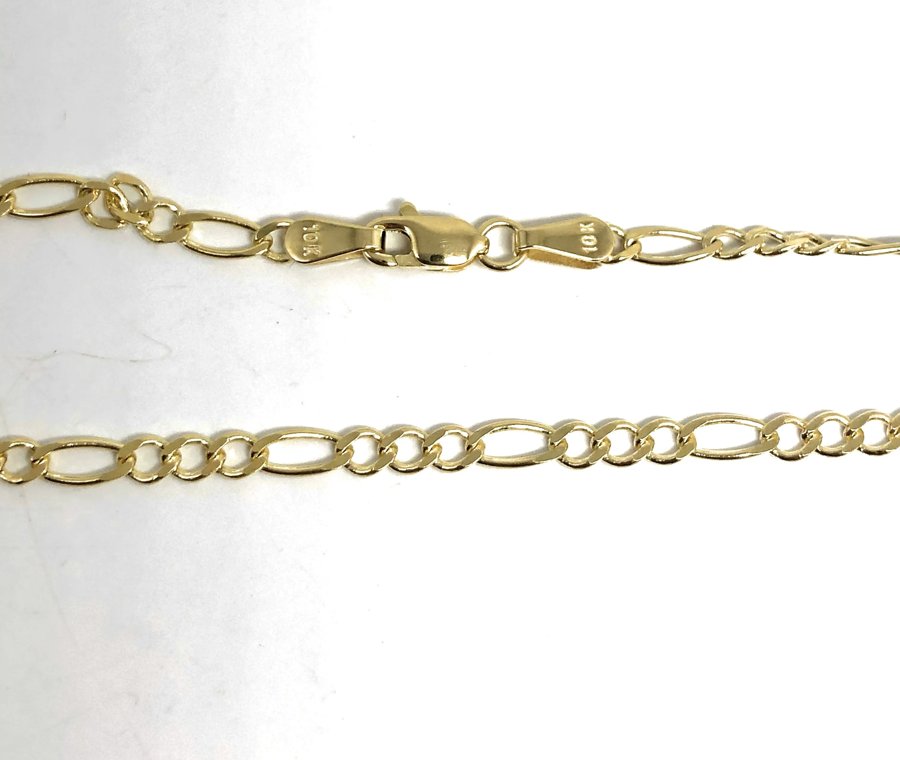 14k Solid Gold Figaro Chain 16-24 inches 2.5mm (FULL SOLID STYLE)