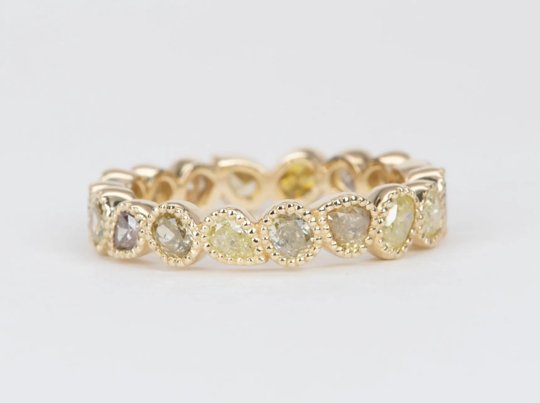 1.76ct Natural Fancy Color Diamond Full Eternity Band 14K Gold R6572