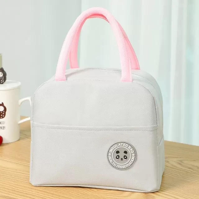 1PCs Fresh Cooler Bags Waterproof Nylon Portable Zipper Thermal Oxford Lunch Bags For Women Convenient Lunch Box Tote Food Bags