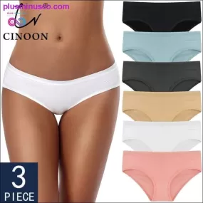 3PCS/Set Women's Panties Cotton Underwear Solid Color Briefs