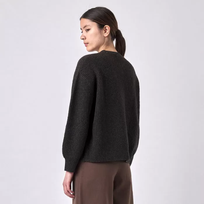 7115 By Szeki Woman Signature Yak Poet Sweater Molassas Brown