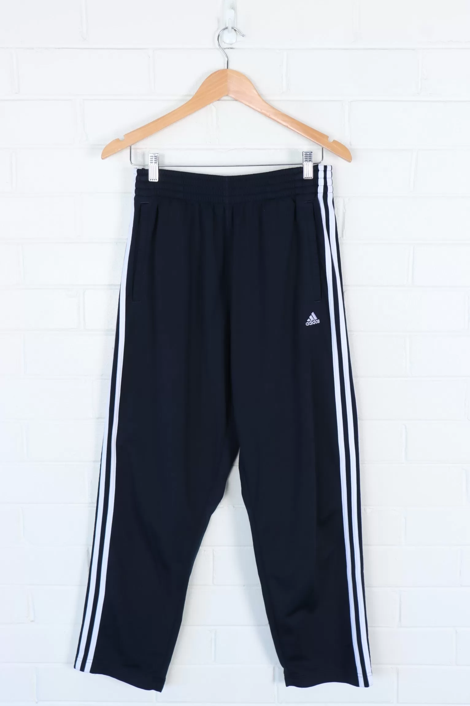 ADIDAS 3-Stripe Black Snap Tear Away Track Pants (S)