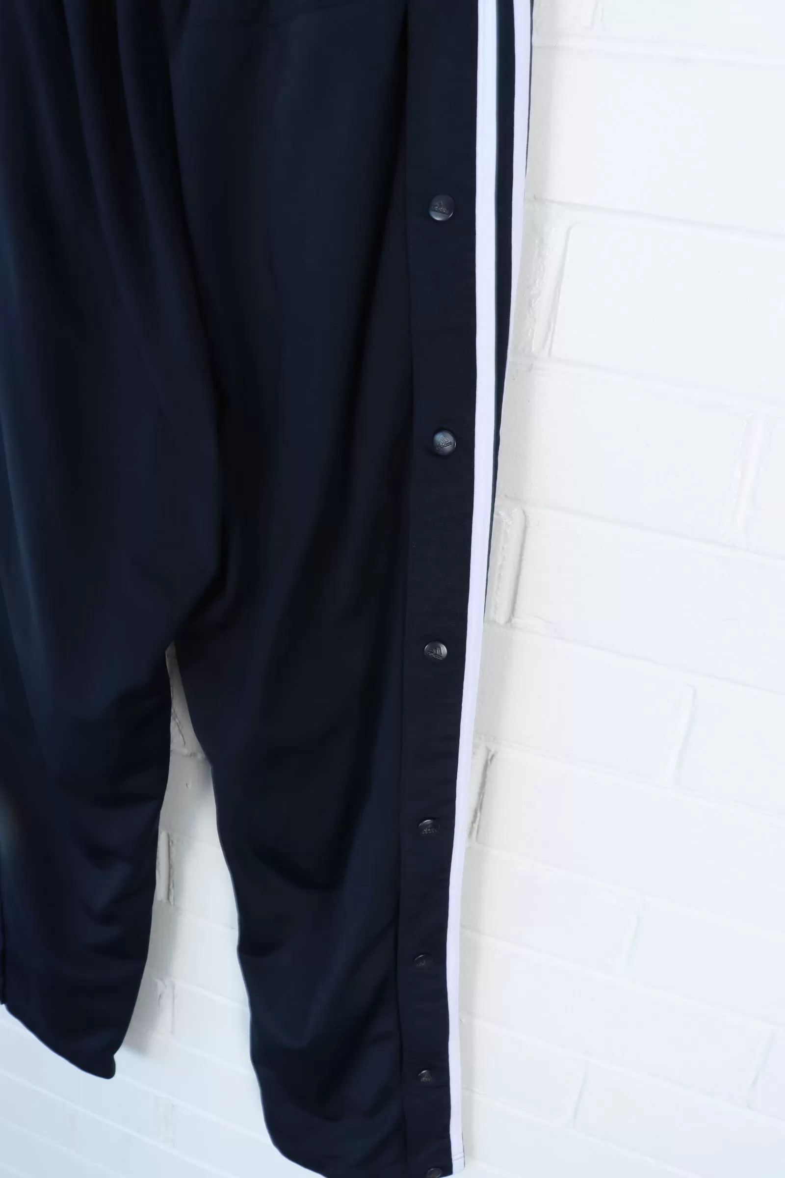 ADIDAS 3-Stripe Black Snap Tear Away Track Pants (S)