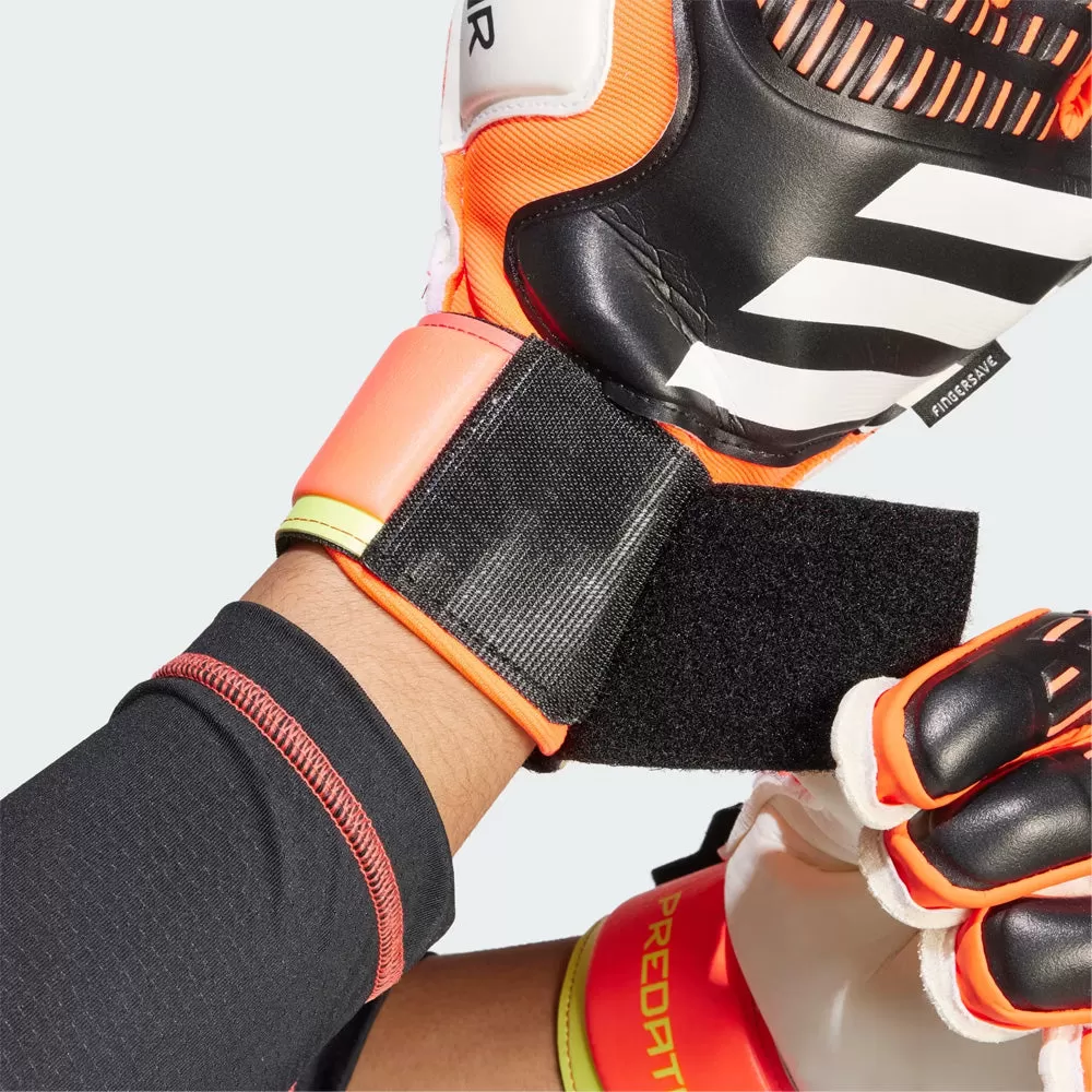 Adidas Predator Match Fingersave GK Gloves (Black/Solar Red/Solar Yellow)