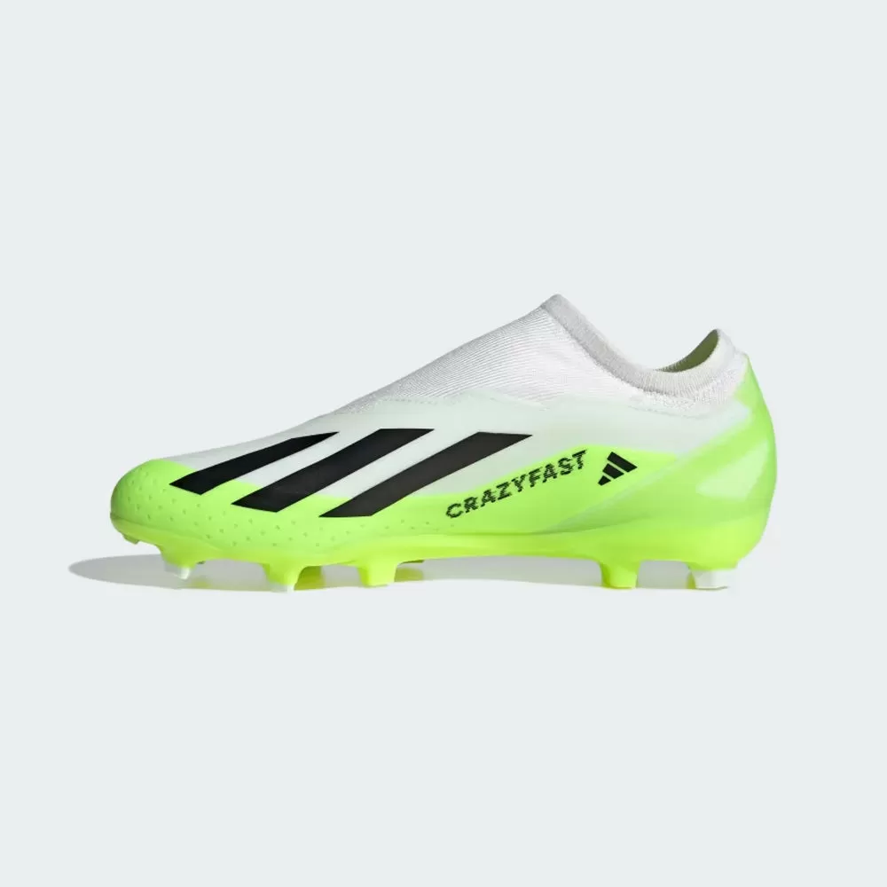 Adidas X Crazyfast.3 LL FG Football Boots (White/Black/Lucid Lemon)