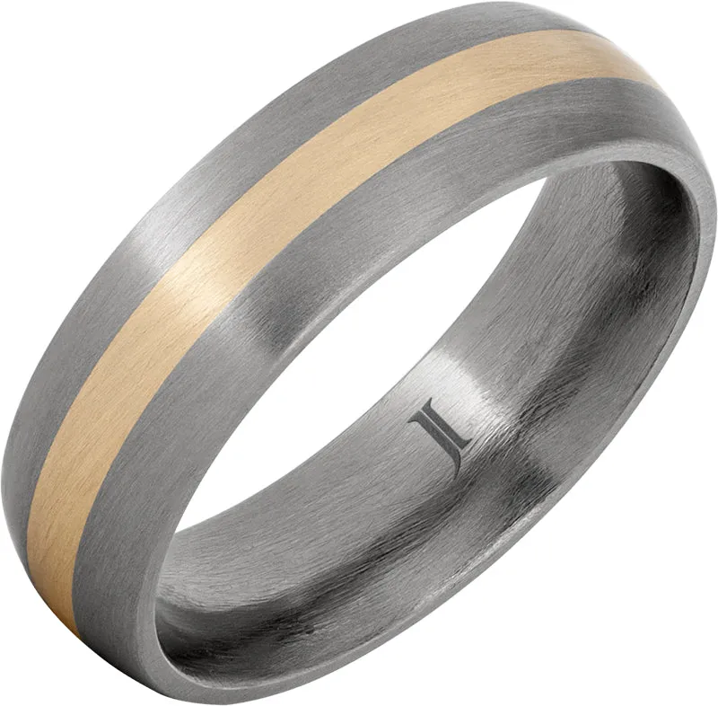 Aerospace Grade Titanium with 14K Gold Inlay and Satin Finish