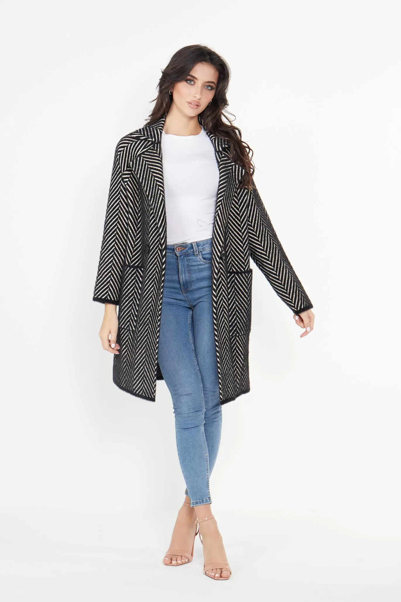 Angeleye Fluffy Striped Coat