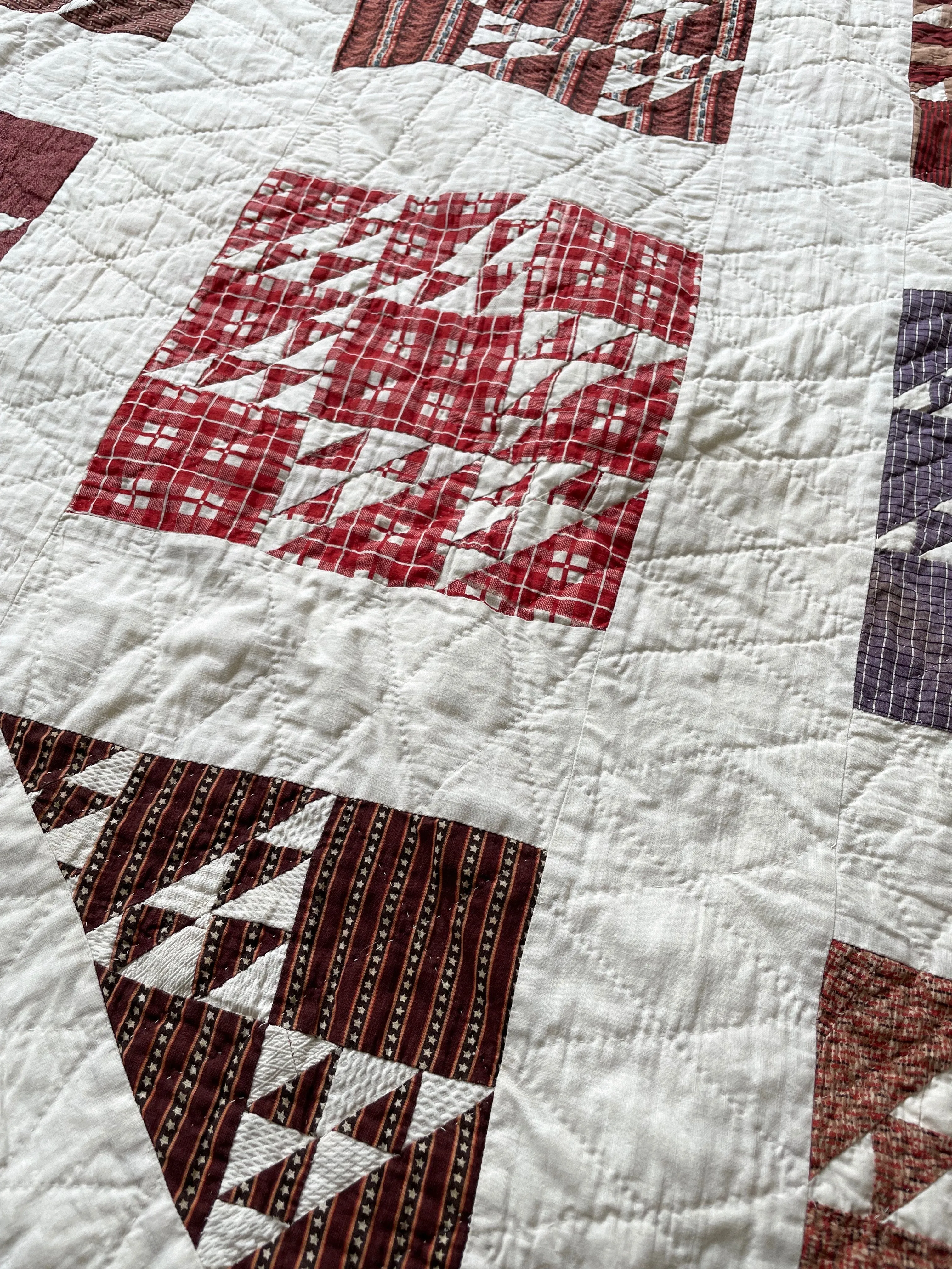 Antique 1870s-1890s Double Cross Quilt