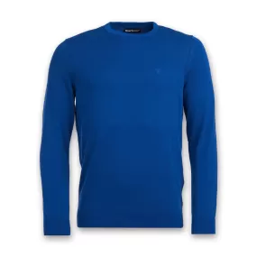 Barbour - Light Cotton Crew Neck Jumper in Bright Blue