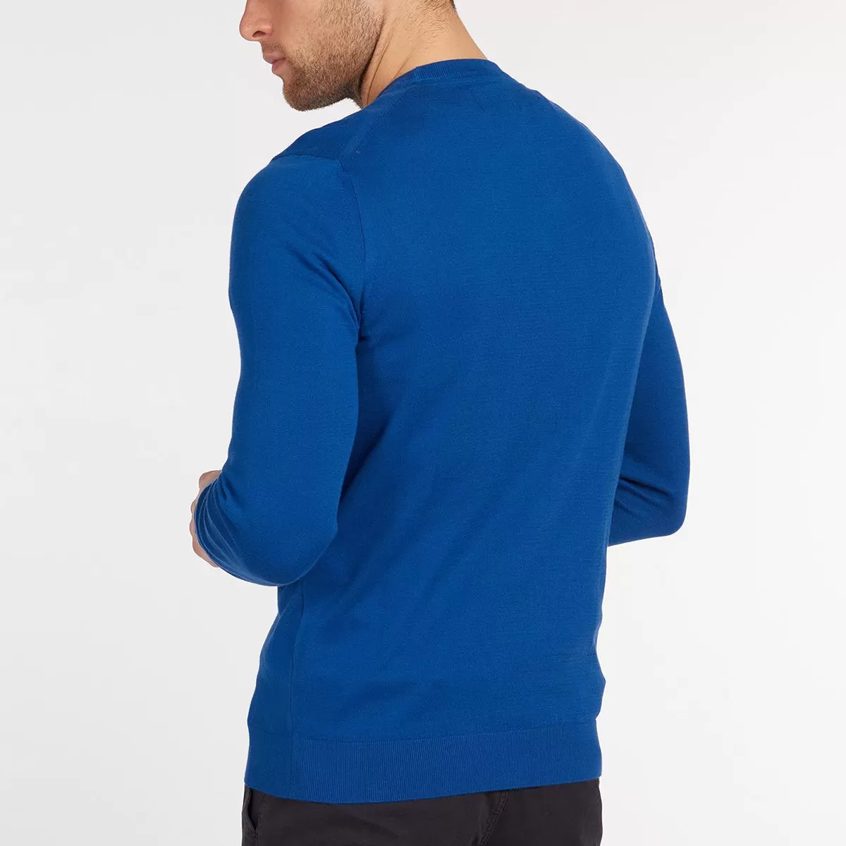 Barbour - Light Cotton Crew Neck Jumper in Bright Blue