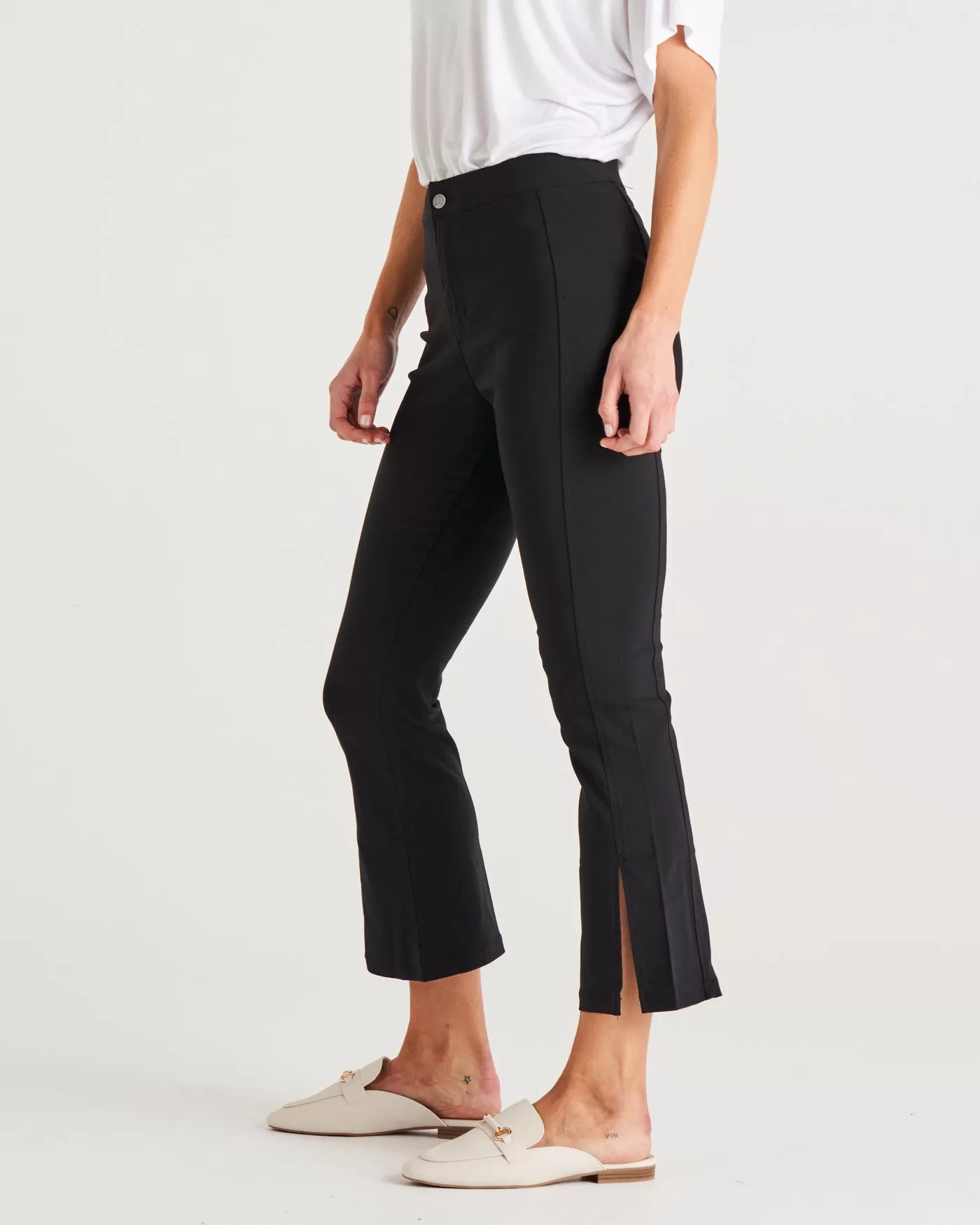 Betty Basics Edwina Bengaline Split Leg Pant - Black