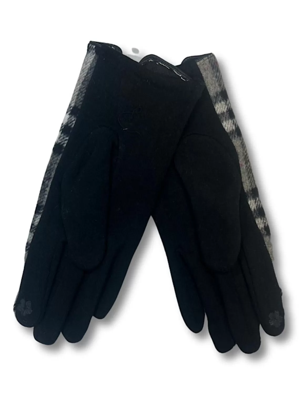 Black Checked Gloves