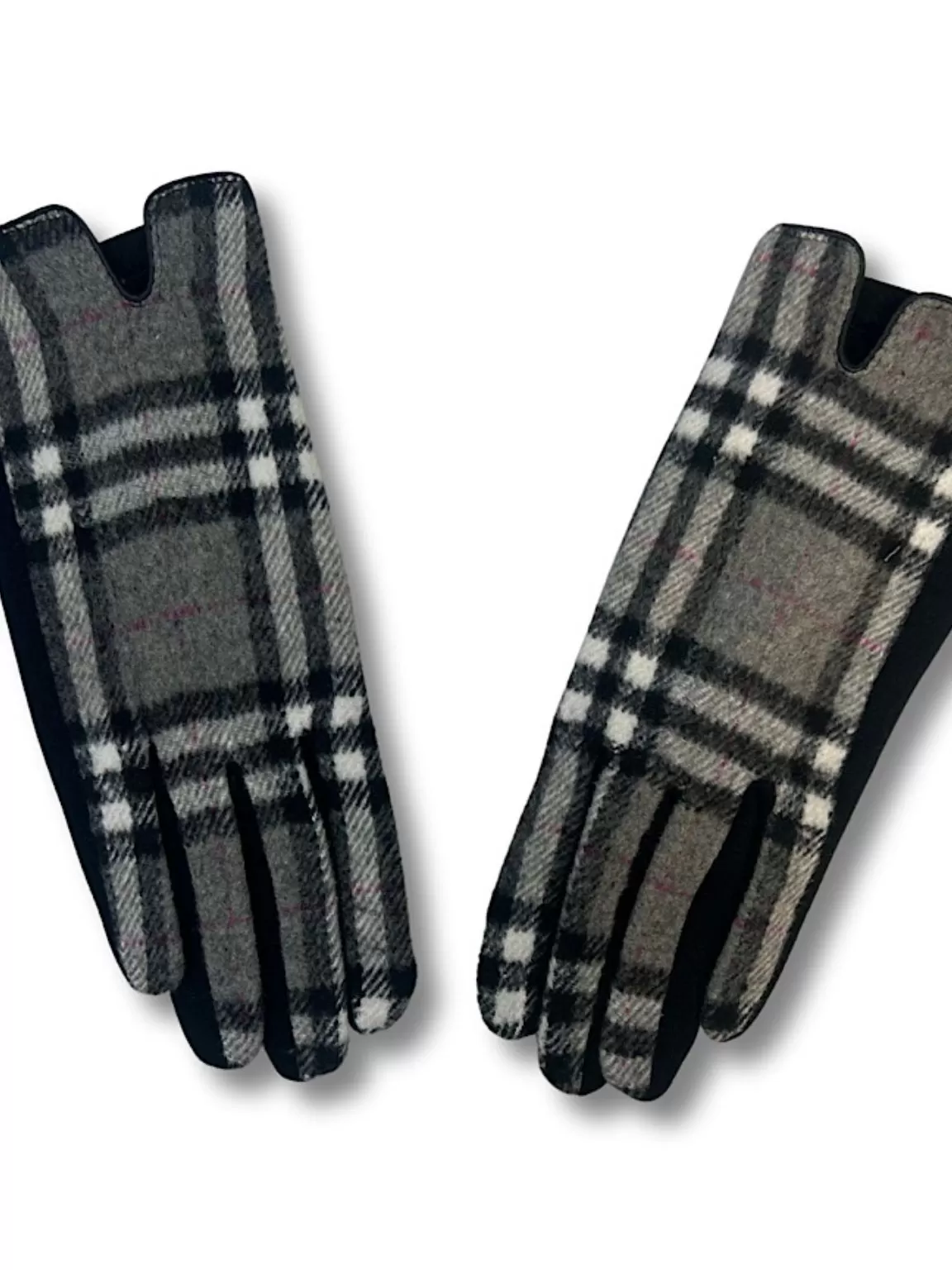 Black Checked Gloves