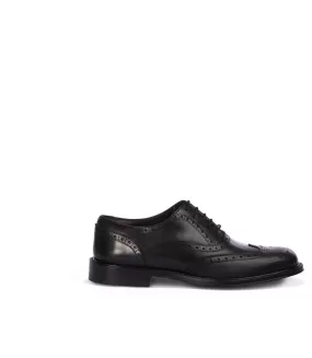 Black leather brogue oxford shoes