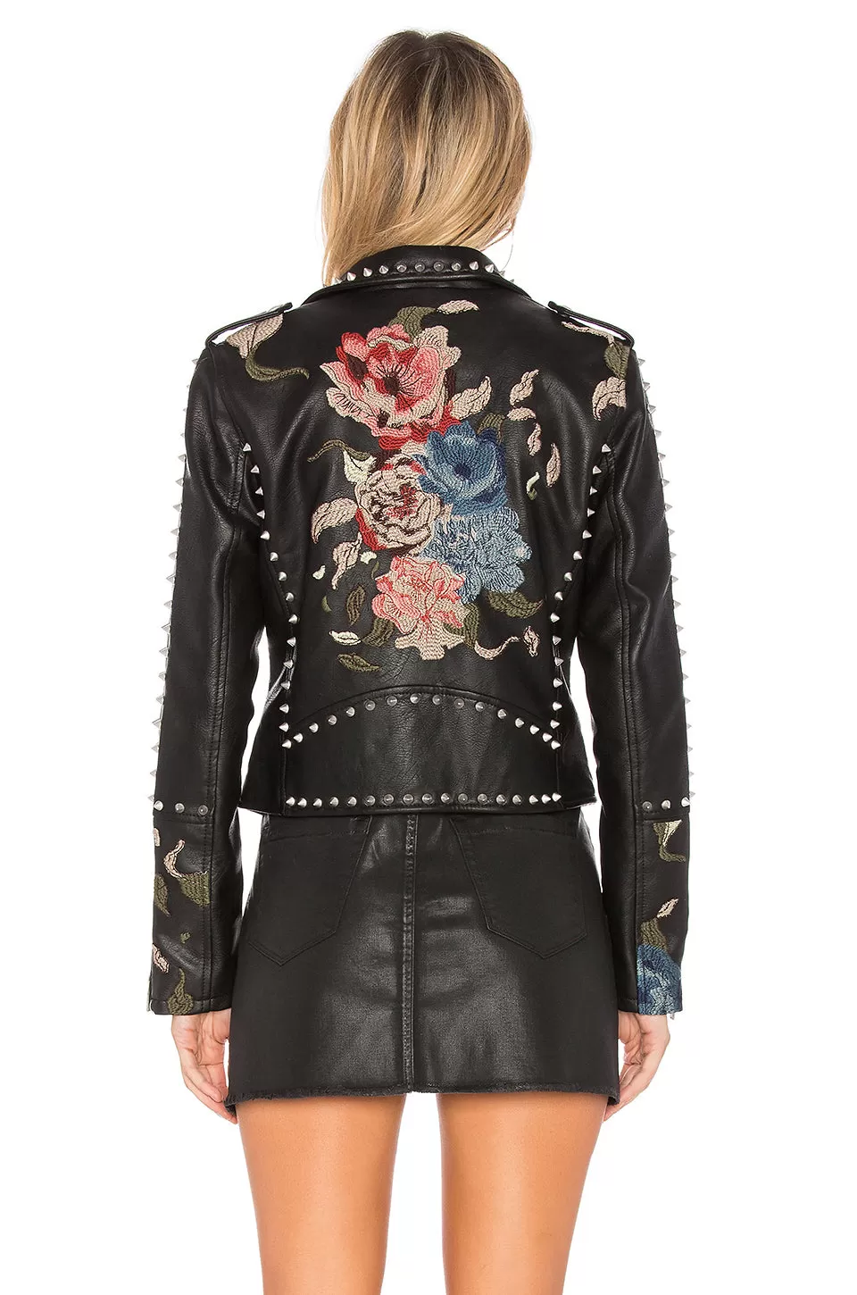 Blank NYC Budding Romance Studded Vegan Leather Jacket