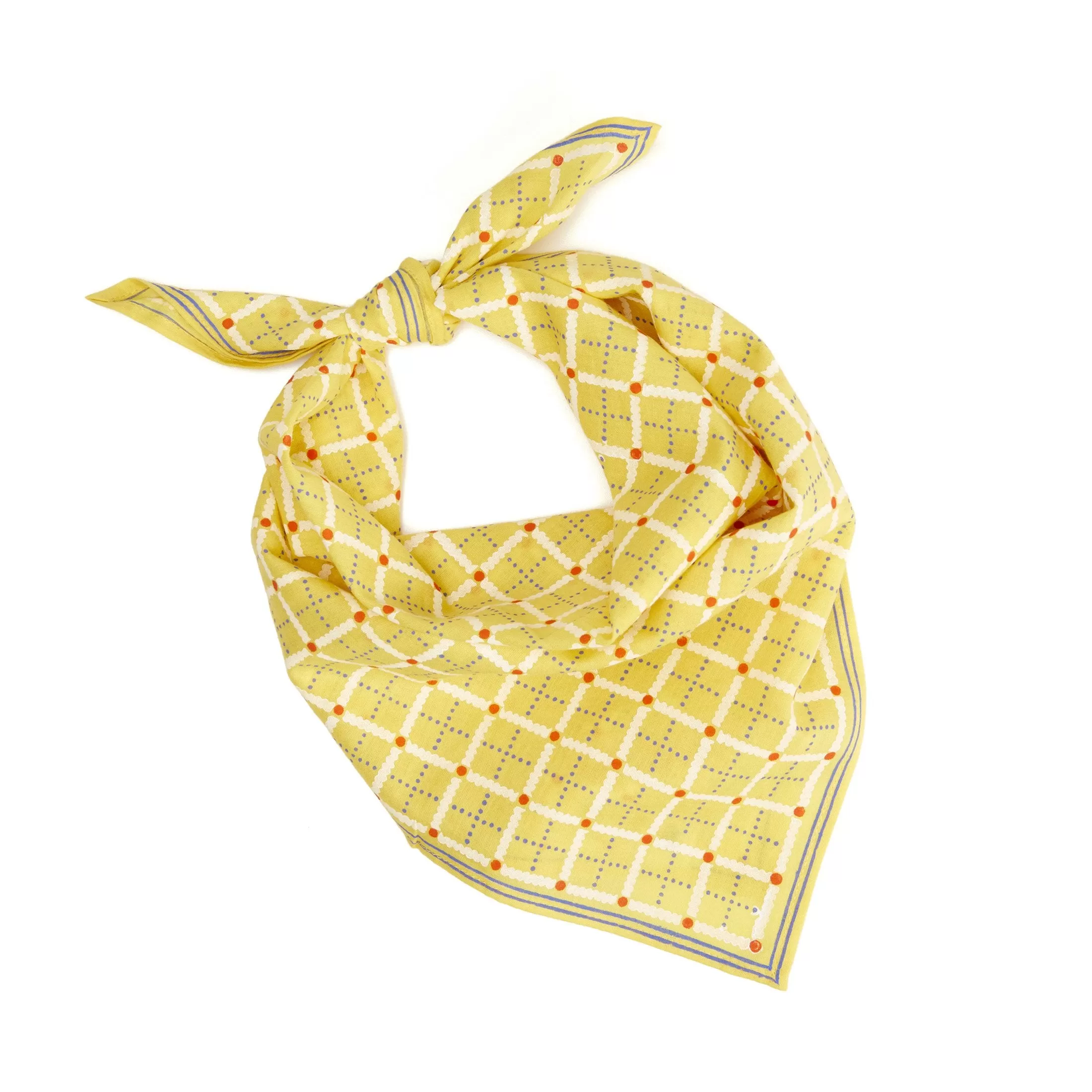 Block Shop: Squiggle Plaid Bandana | Yellow