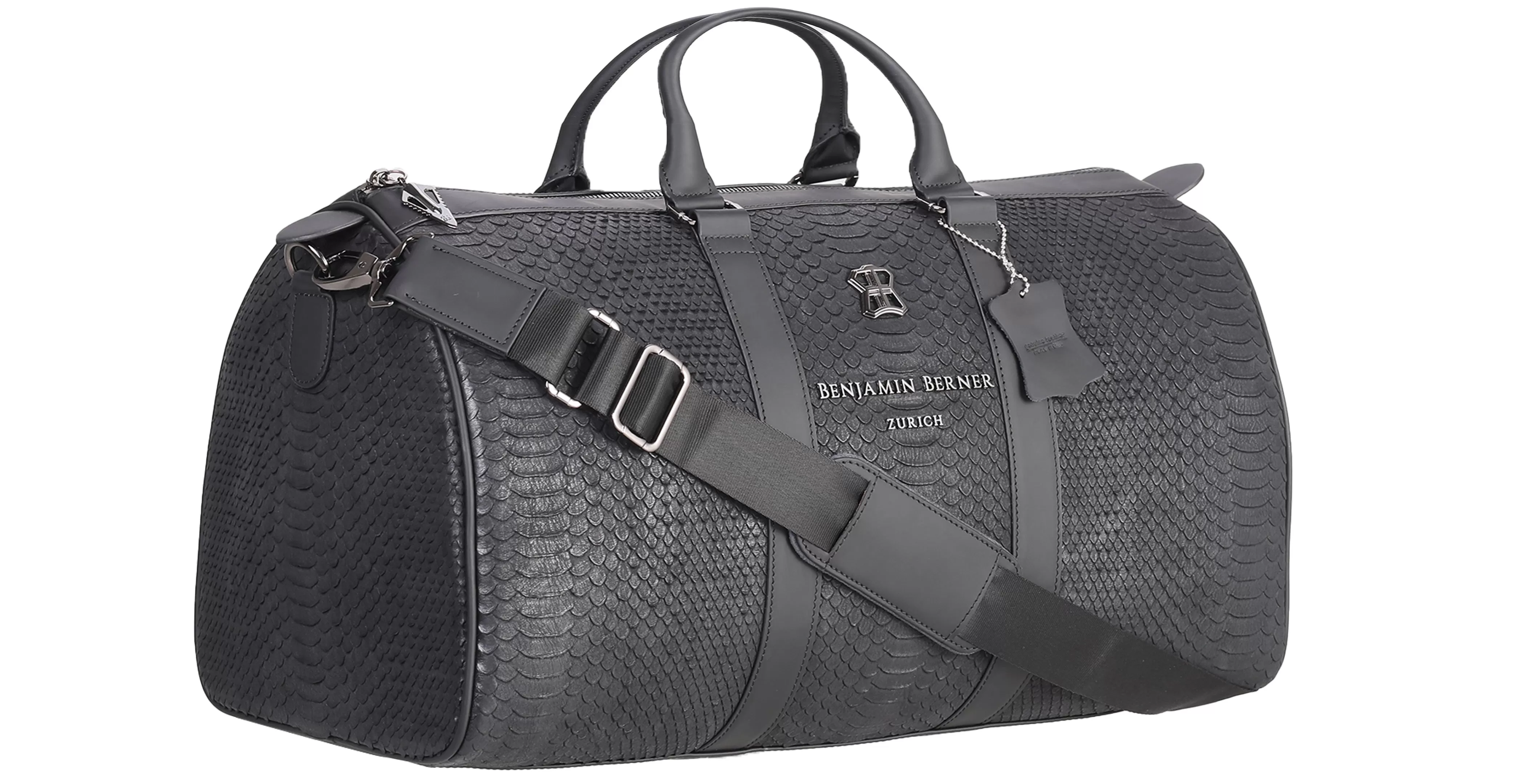 BNJ TRAVEL BAG BLACK PYTHON CUT MATT NAPPA