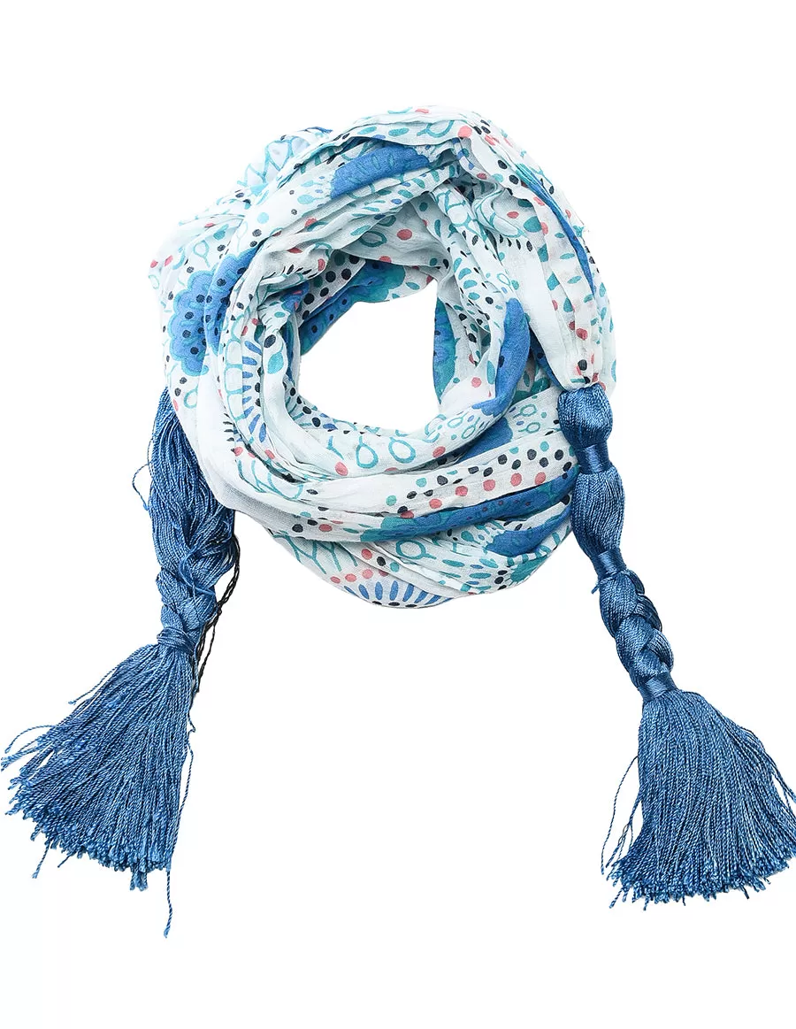 Braided Tassel Cotton Scarf