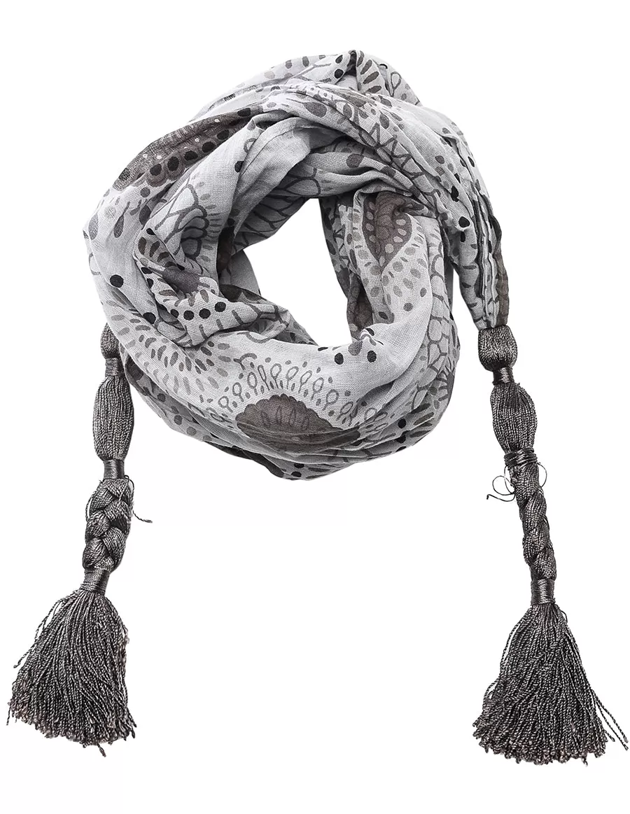 Braided Tassel Cotton Scarf