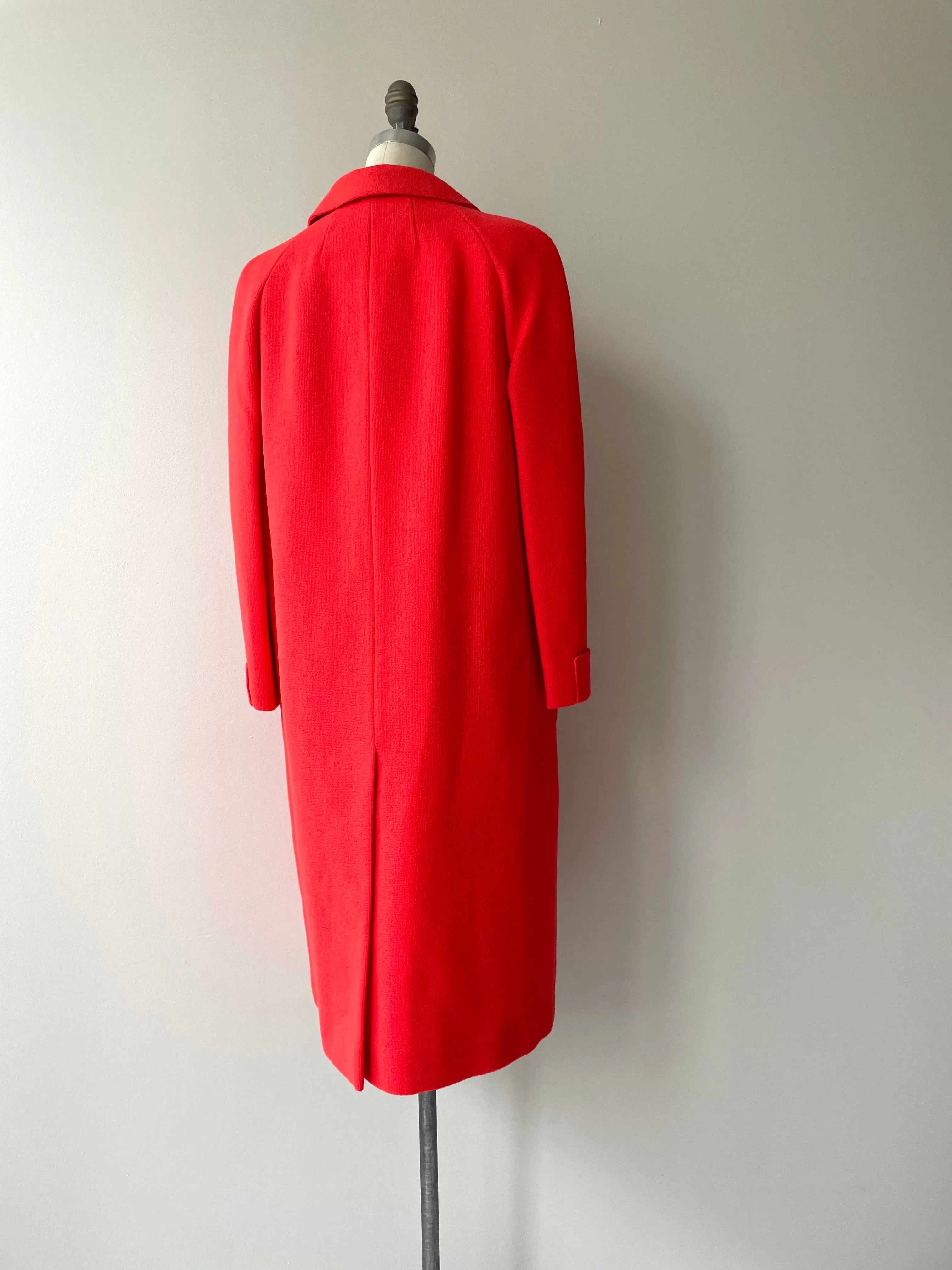 Brightest Poppy Wool Coat | 1960s