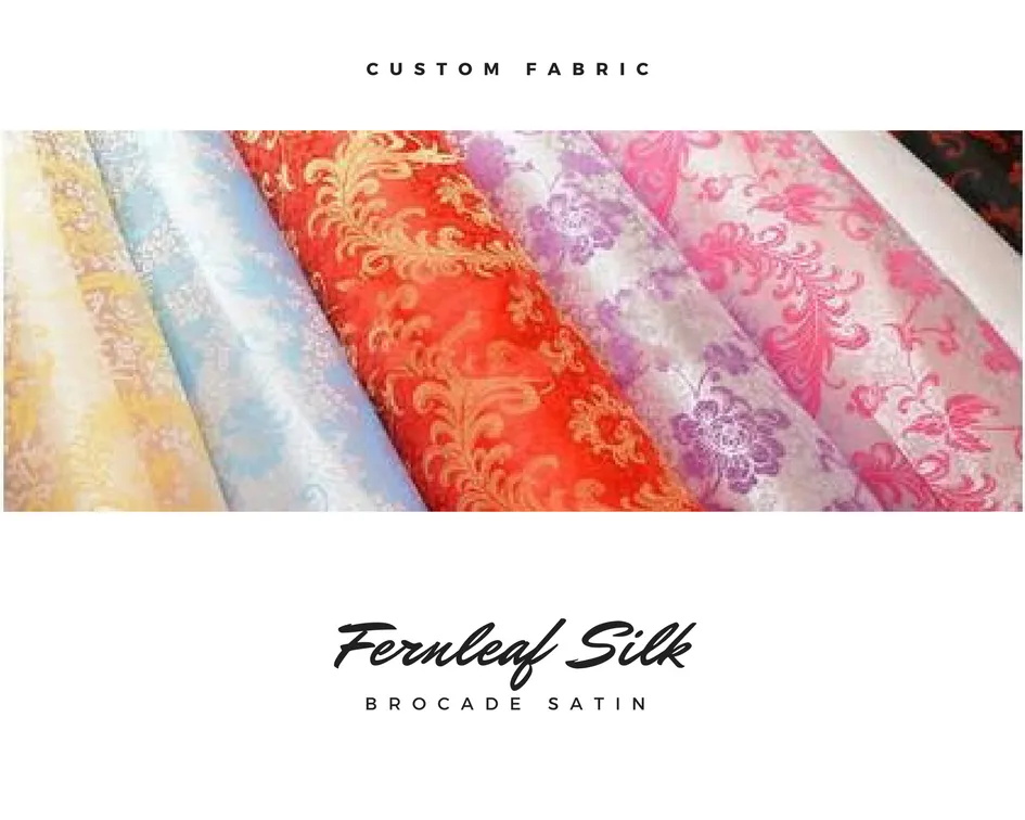 Brocade Fernleaf Silk Satin Material