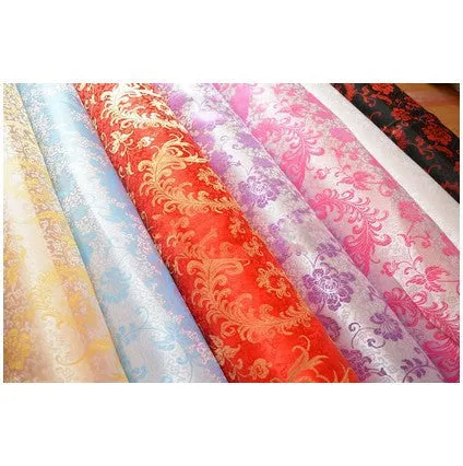 Brocade Fernleaf Silk Satin Material