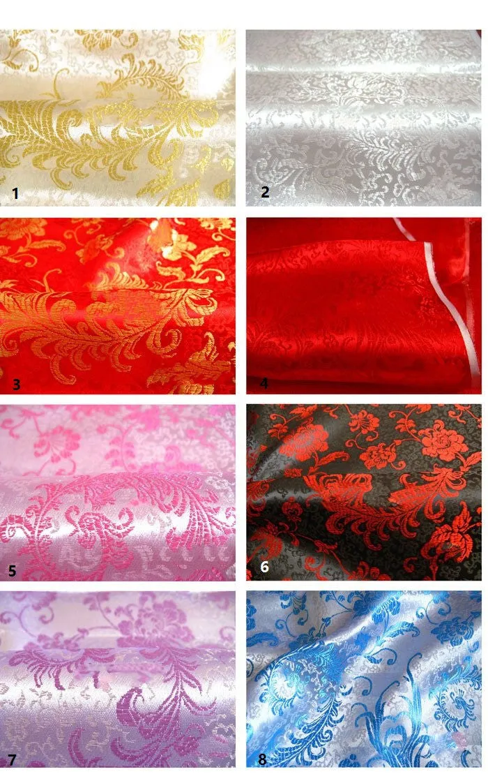 Brocade Fernleaf Silk Satin Material