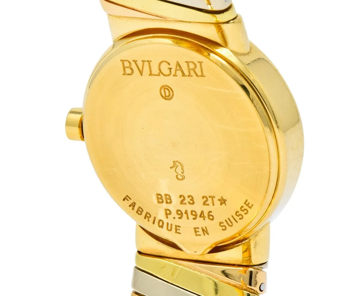 Bulgari 18 Karat Tri-Color Gold Tubogas Serpenti Flex Band Quartz Wrist Watch