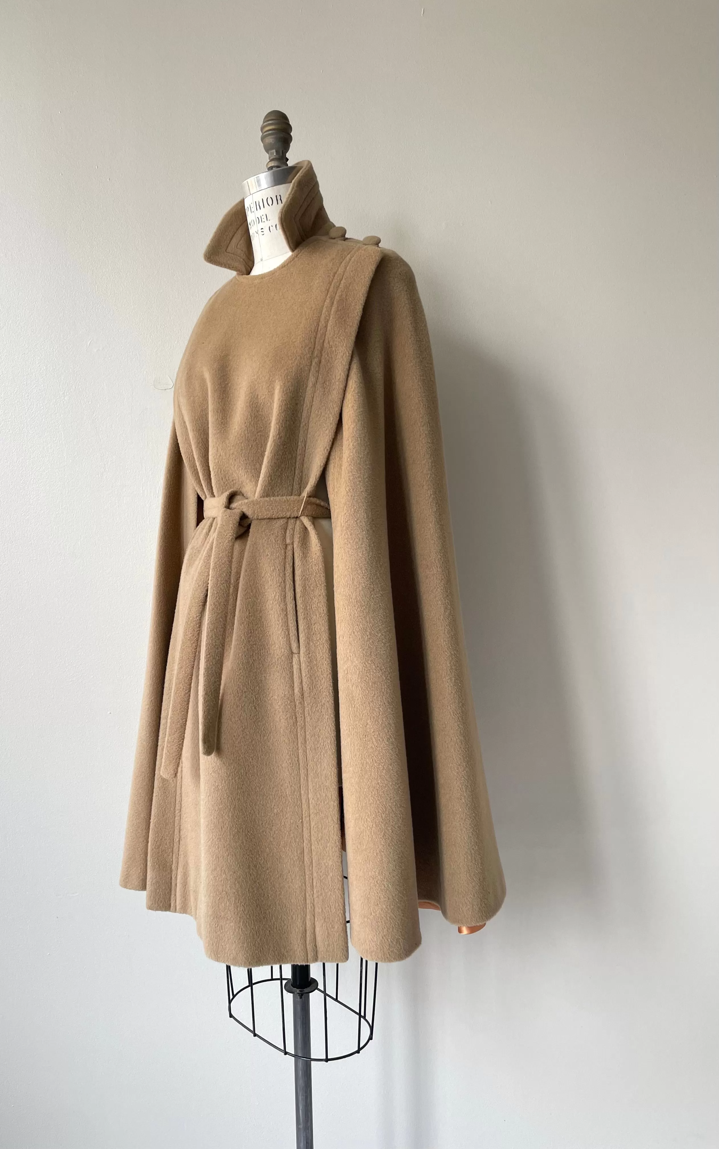 Camel Wool Cape Coat | 1970s