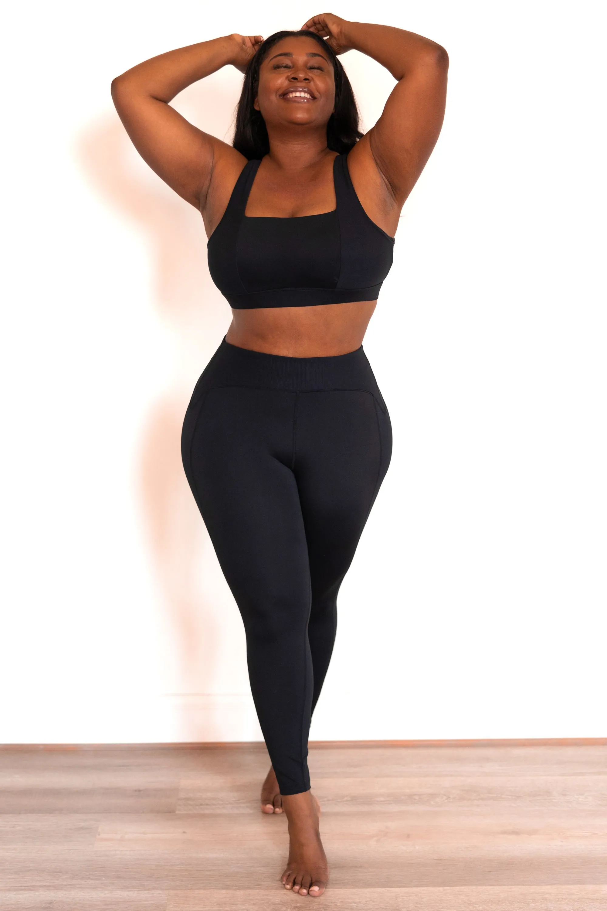 Caught Your Attention Sports Bra, Black