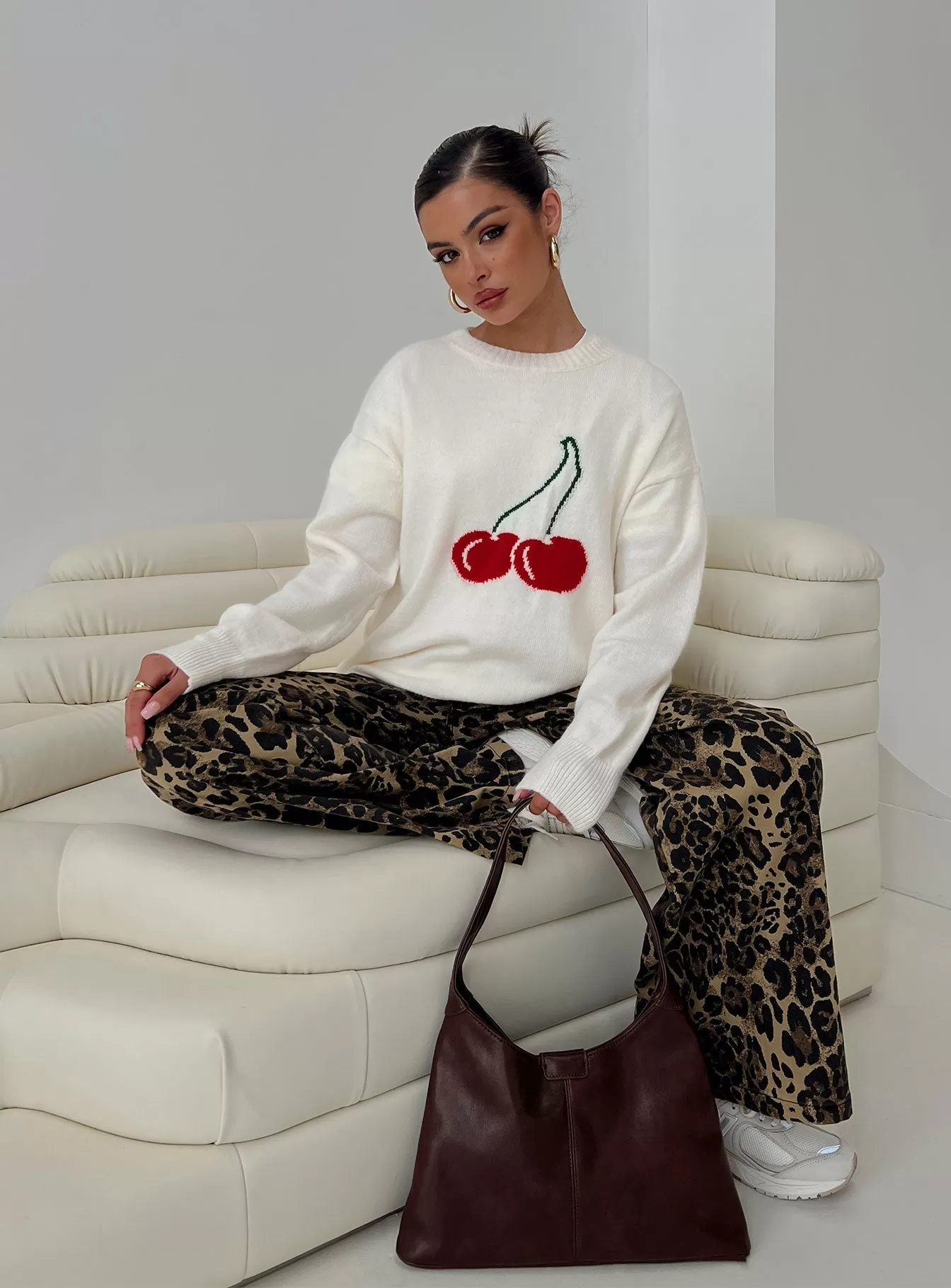 Cherry Dreams Knit Jumper Cream