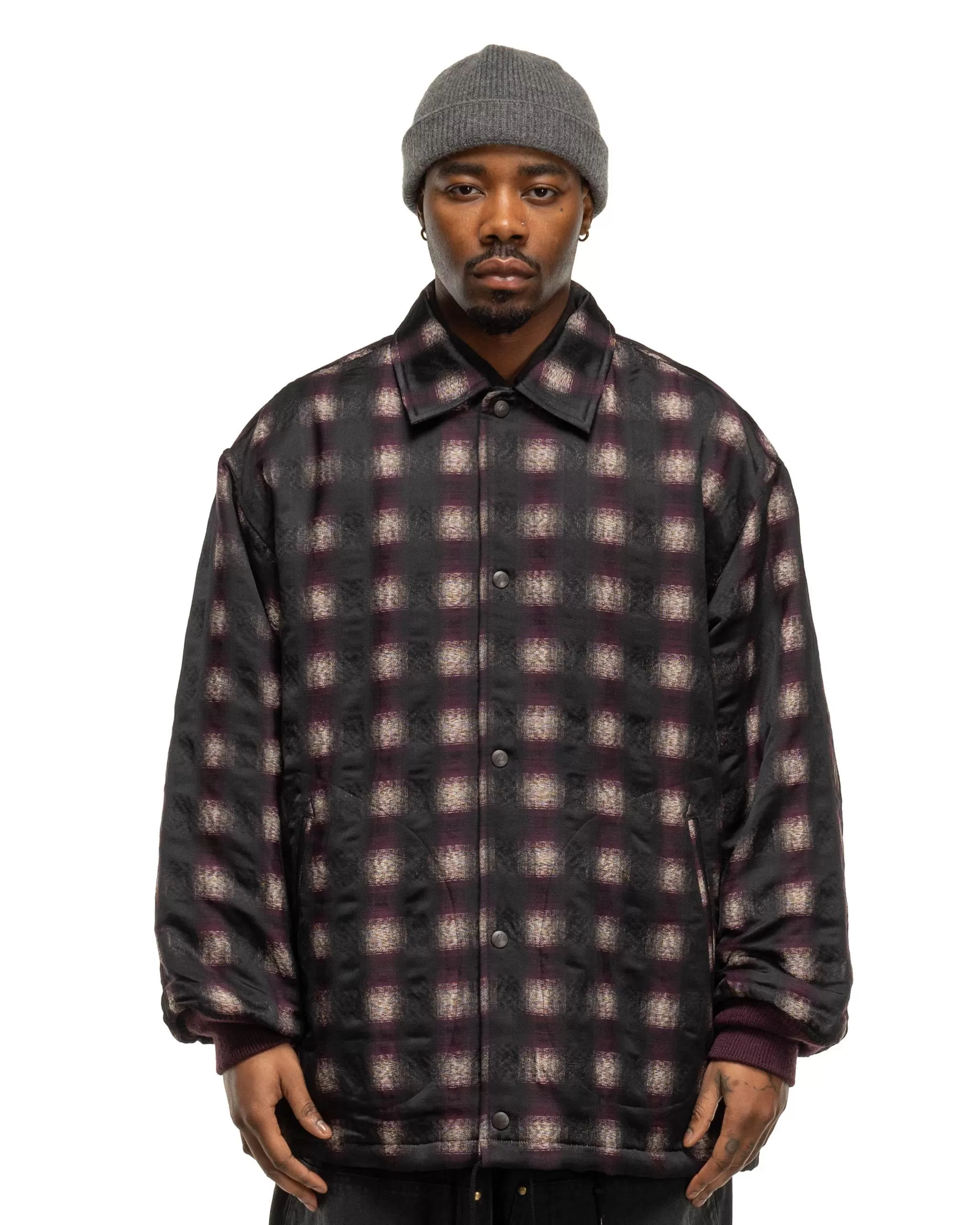 Coach Jacket - PE/A/C/W/N Ombre Plaid Jq. Bordeaux