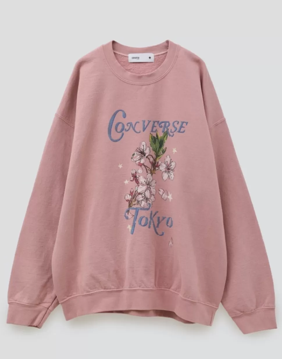 CONVERSE  |Crew Neck Flower Patterns Unisex Long Sleeves Cotton Logo