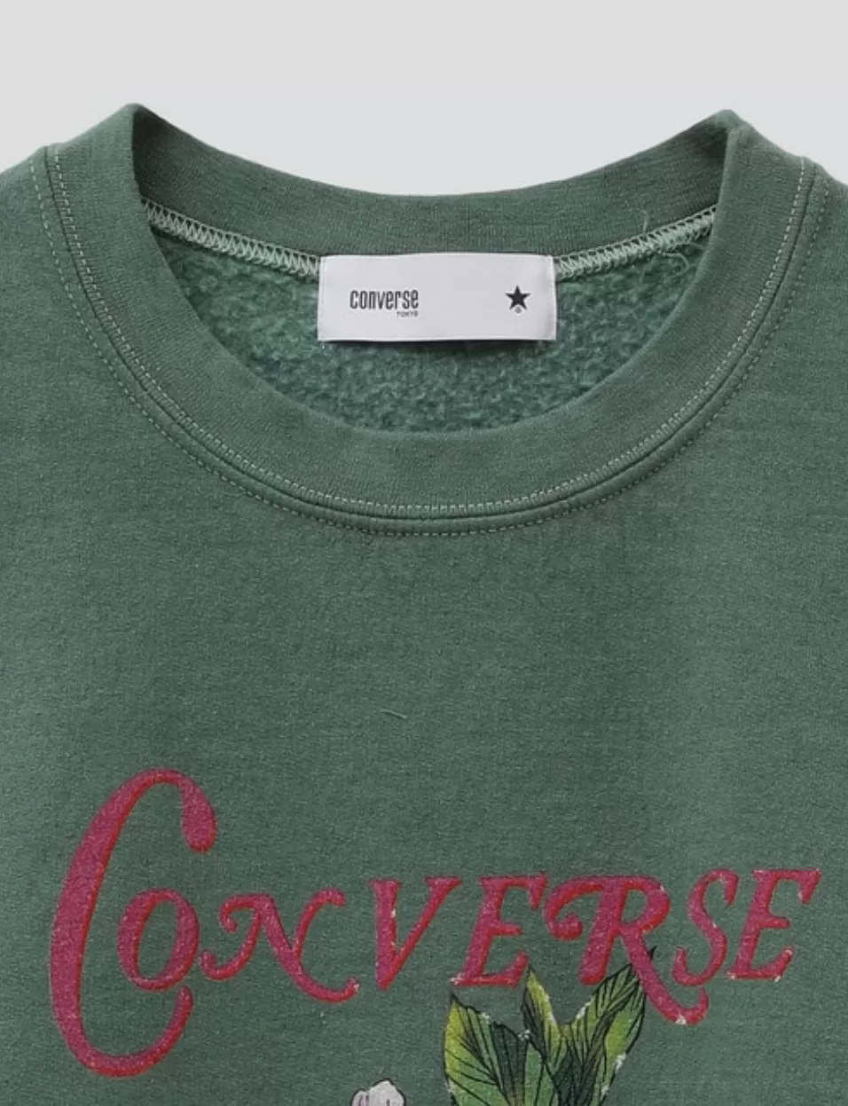 CONVERSE  |Crew Neck Flower Patterns Unisex Long Sleeves Cotton Logo