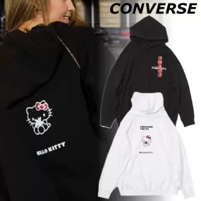 CONVERSE  |Unisex Long Sleeves Cotton Logo Hoodies & Sweatshirts