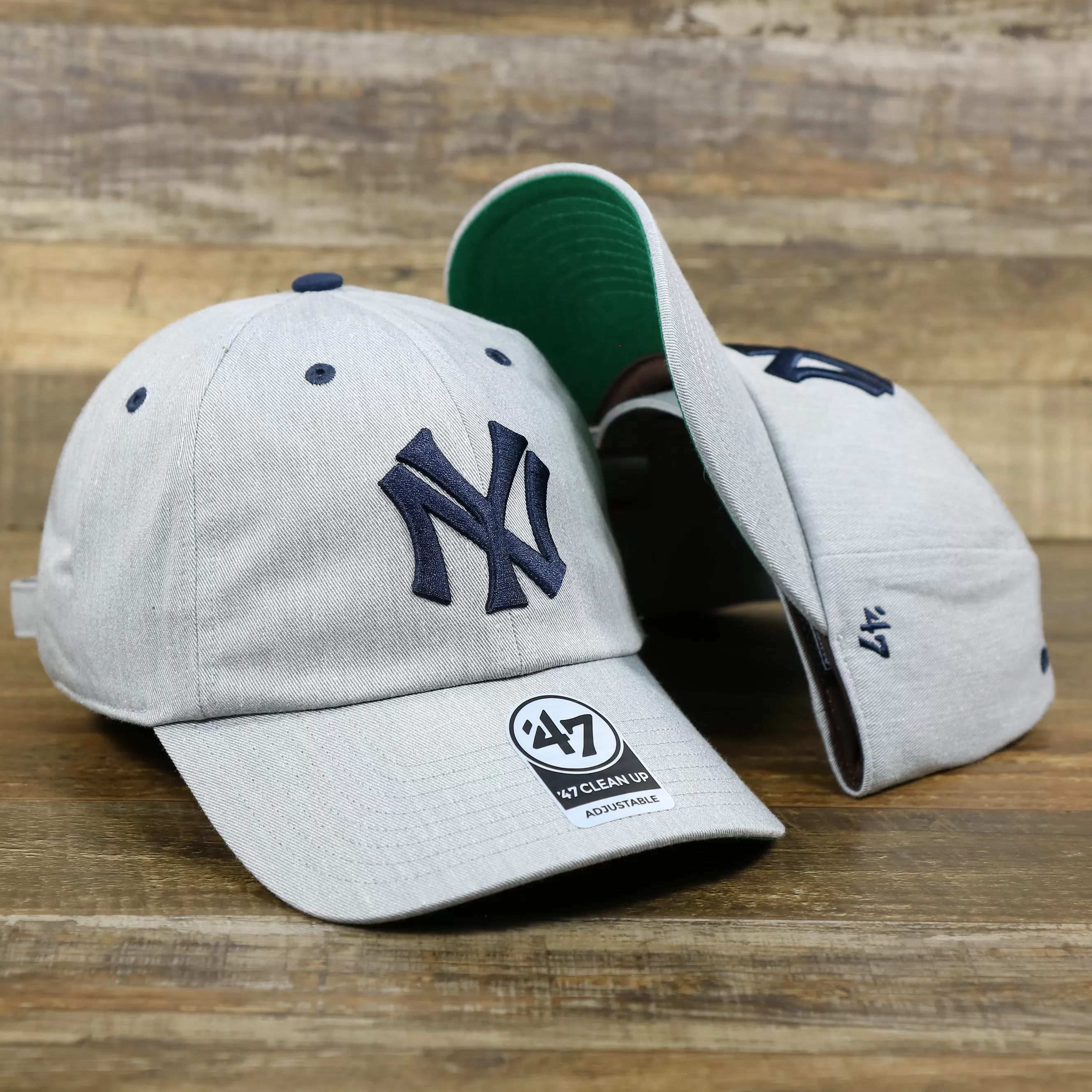 Cooperstown New York Yankees Green Bottom Dad Hat | Gray Dad Hat