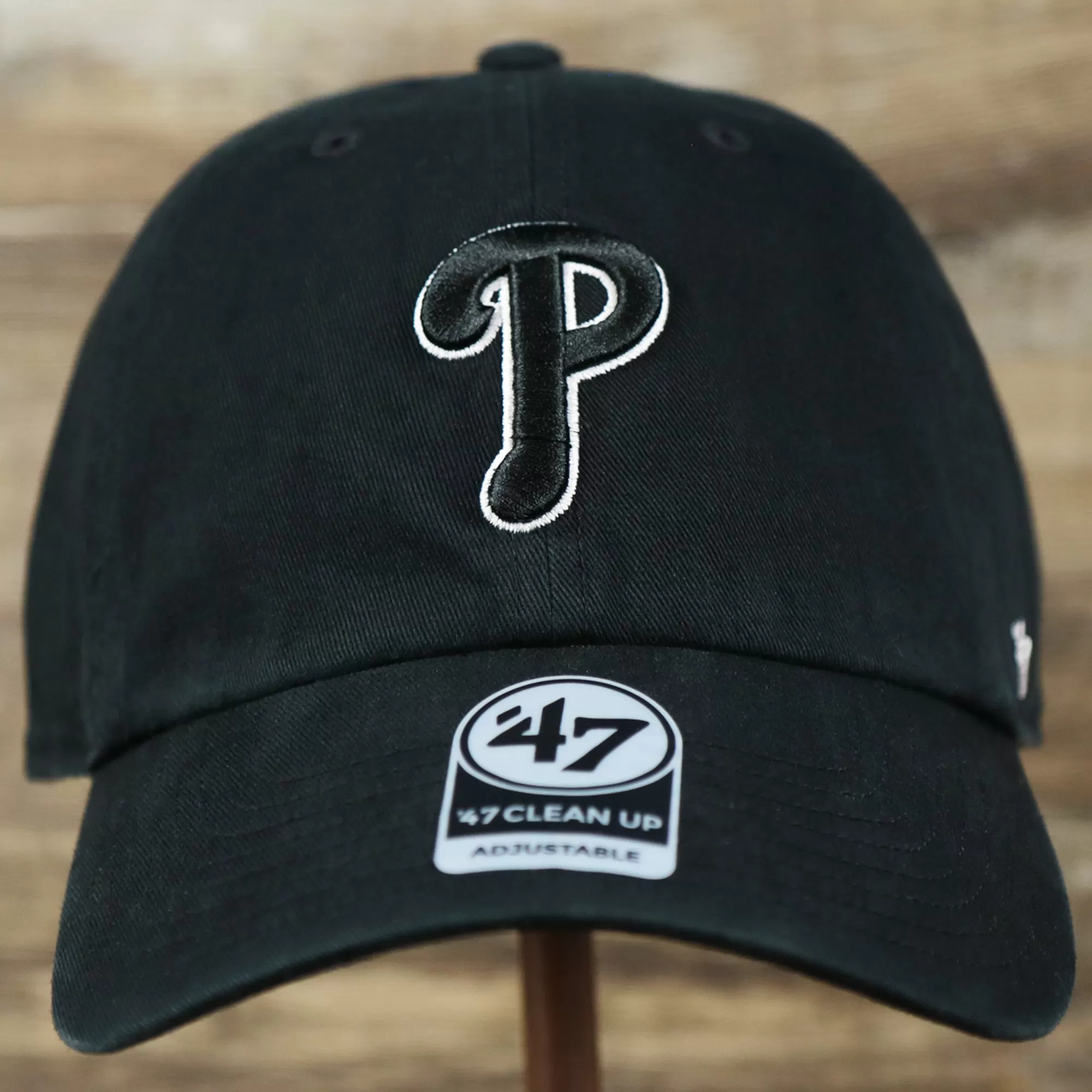 Cooperstown Philadelphia Phillies Vintage White Logo Dad Hat | Black Dad Hat