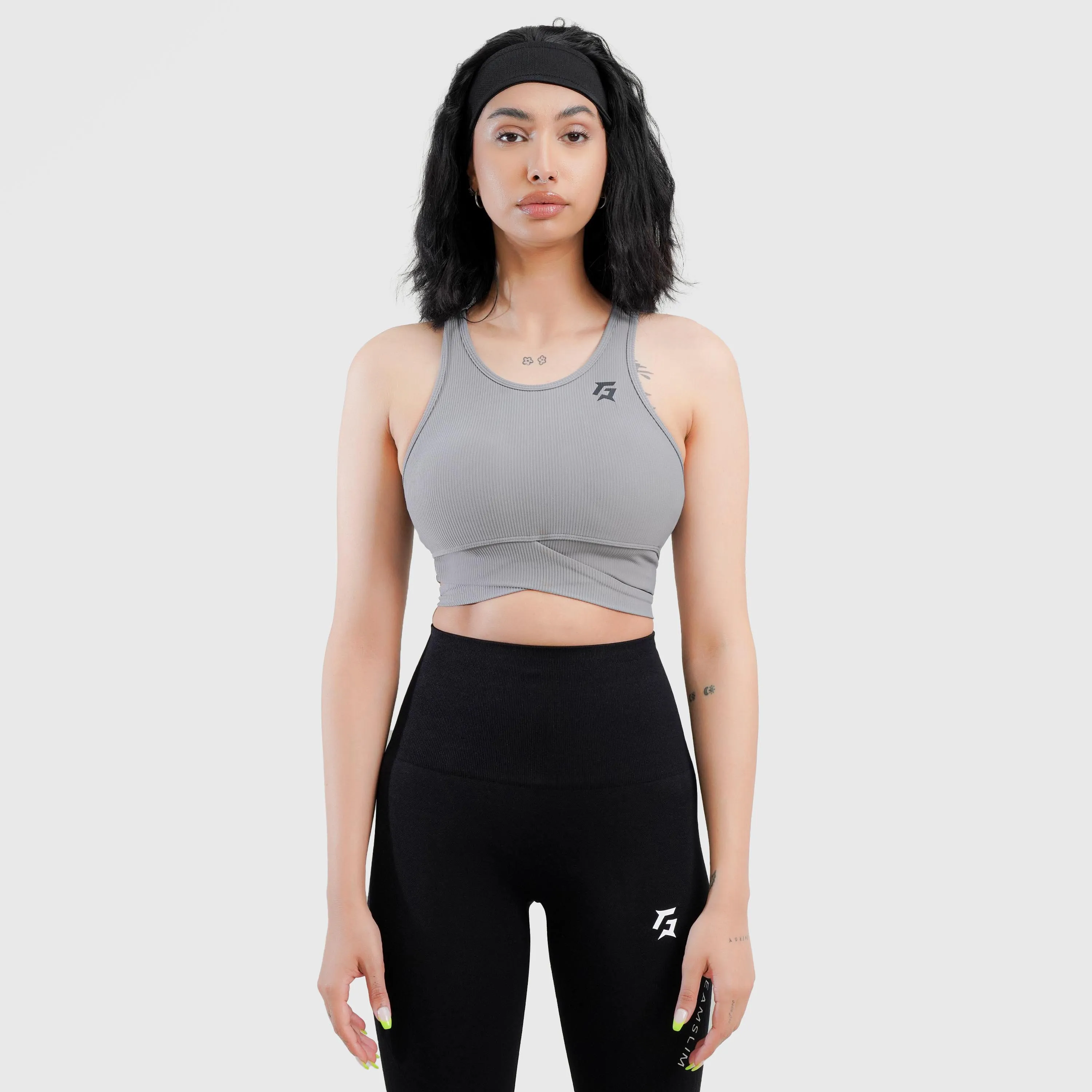 Cross Band Sports Bra (Grey)