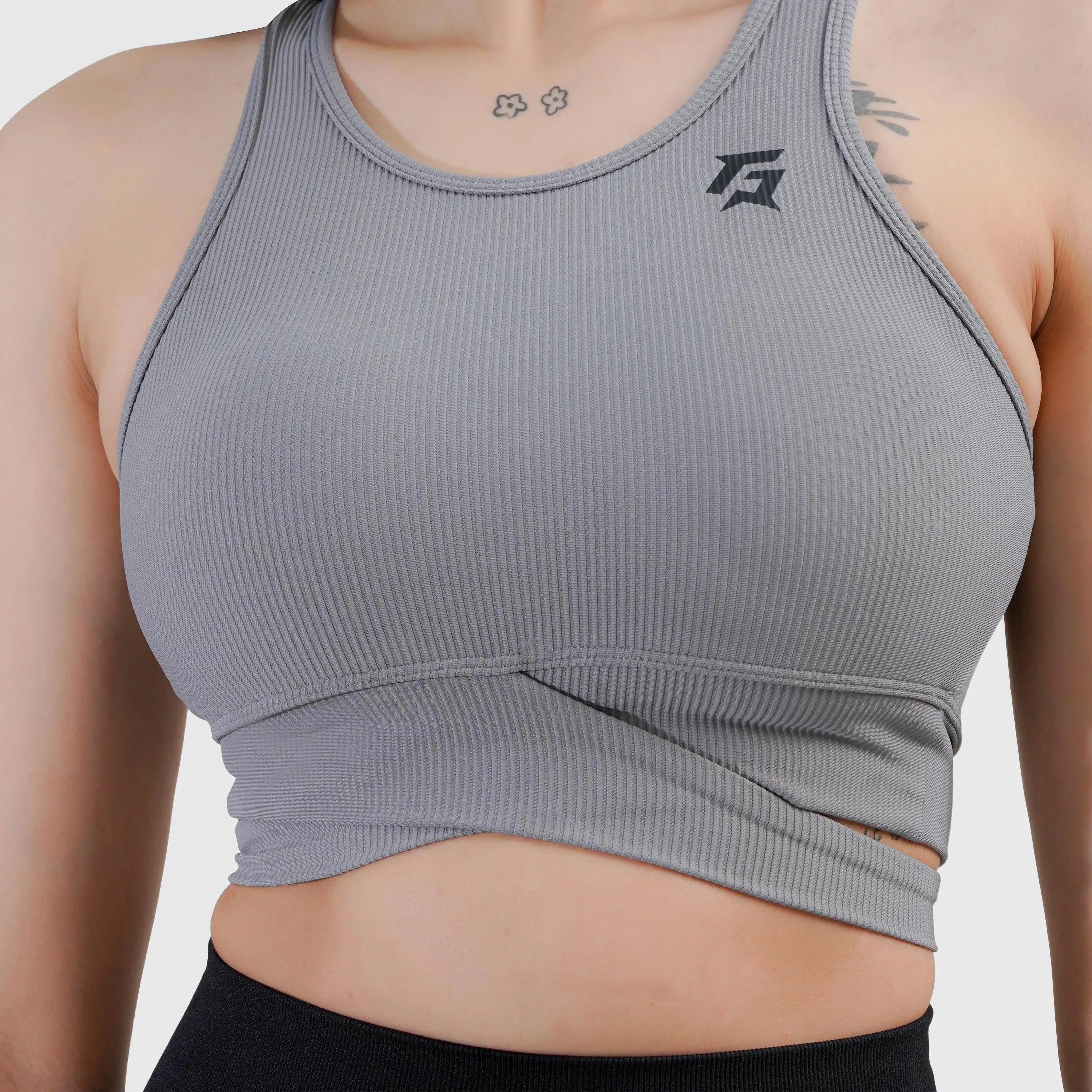 Cross Band Sports Bra (Grey)