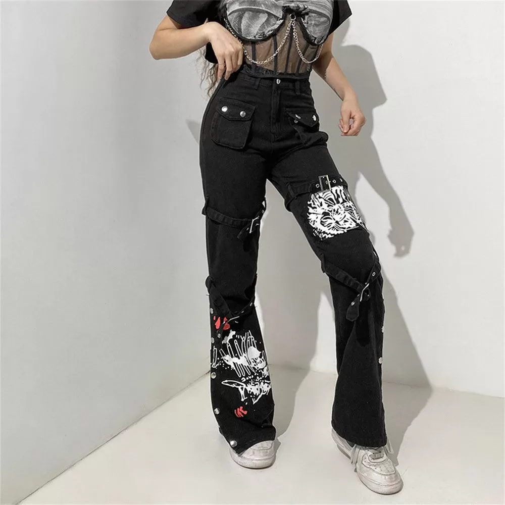 Cyber Cargo Pants for Gothic, Emo, and Alternative Style