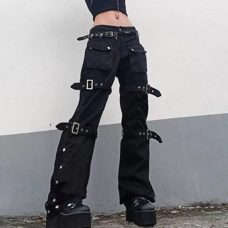 Cyber Cargo Pants for Gothic, Emo, and Alternative Style