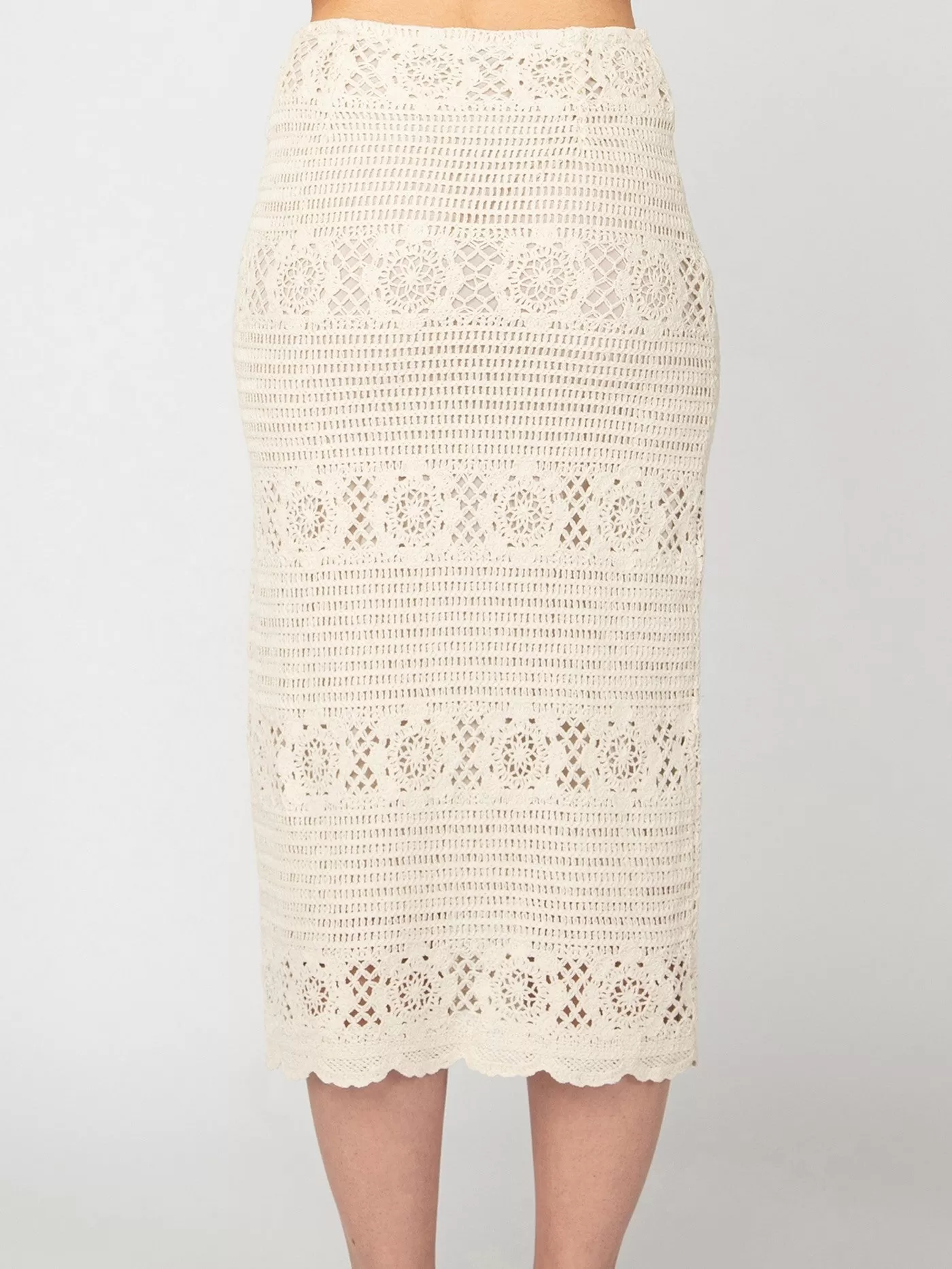 DEX Crochet Long Sleeve Top and Midi Skirt Set