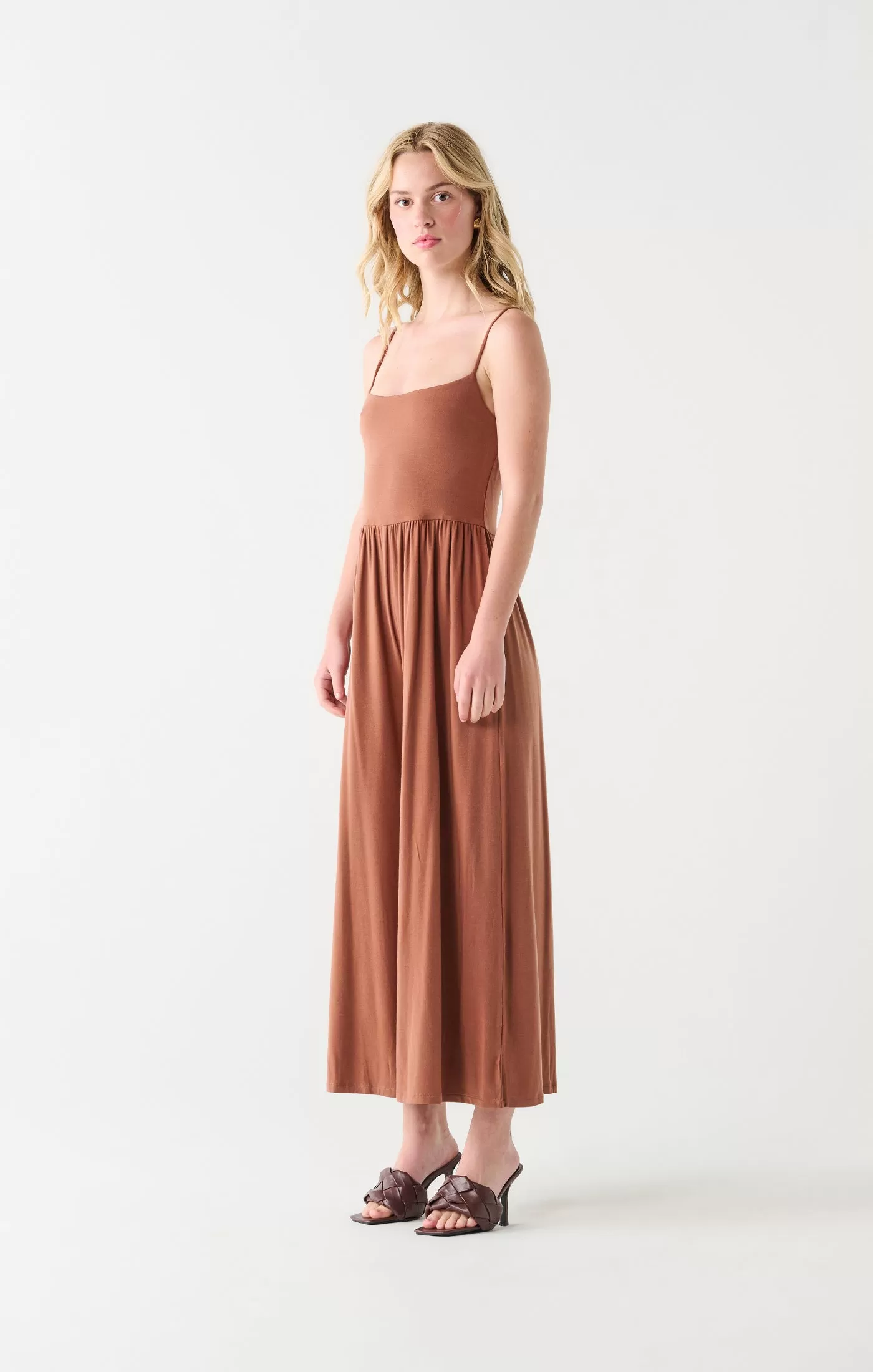 Dex Wide Leg Jumpsuit In Terracotta