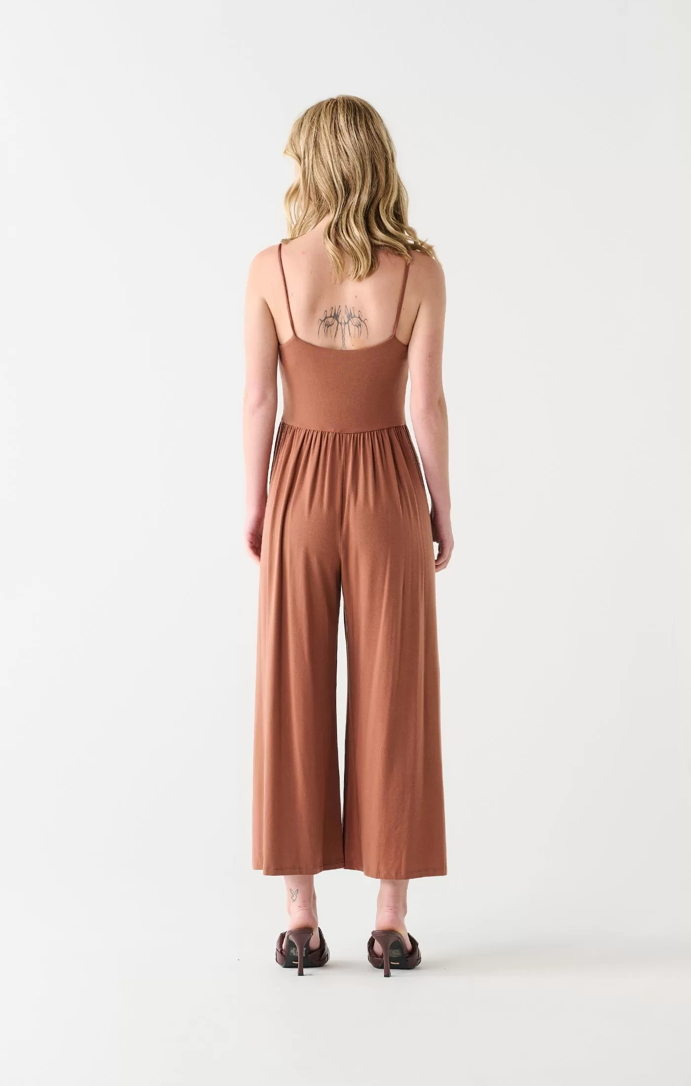 Dex Wide Leg Jumpsuit In Terracotta