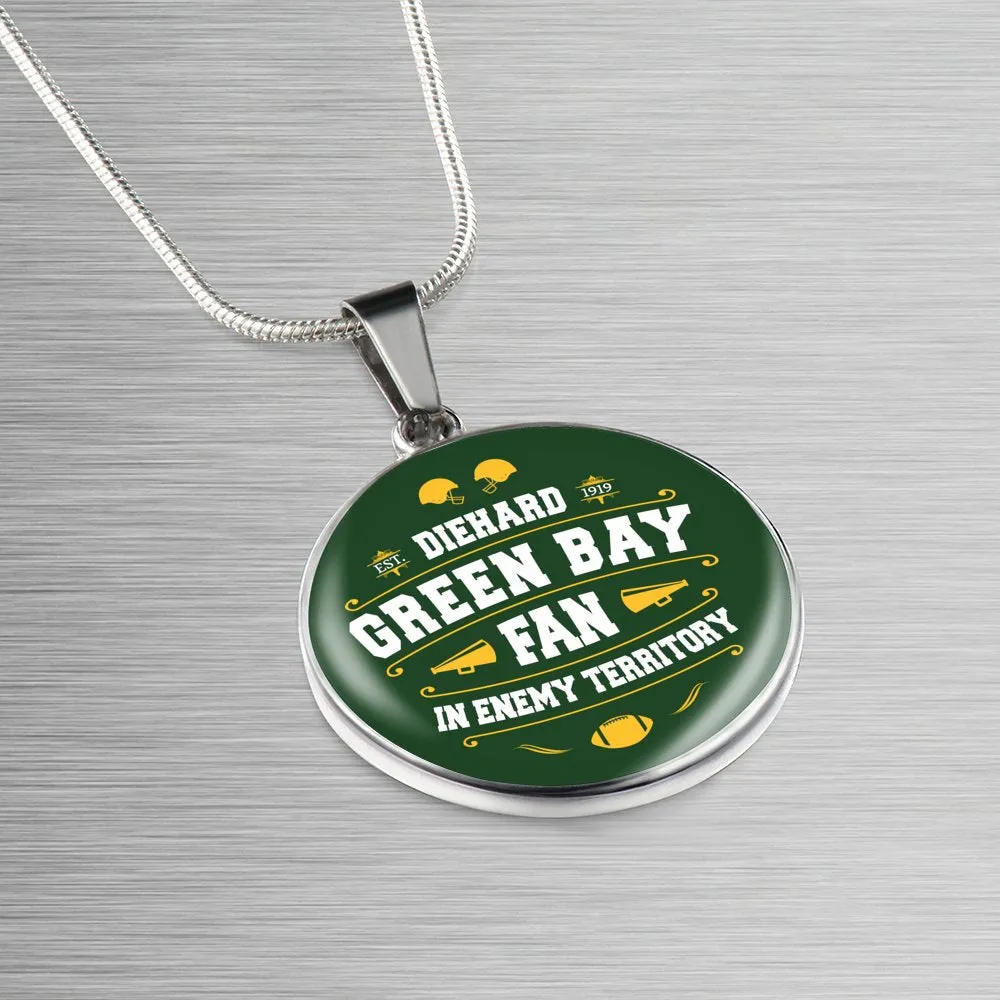 Diehard Green Bay Fan Sports Pendant Necklace