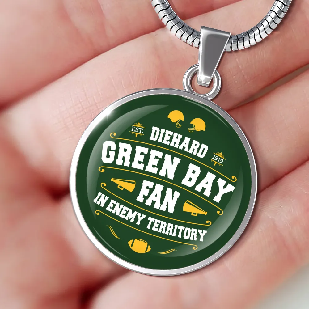 Diehard Green Bay Fan Sports Pendant Necklace